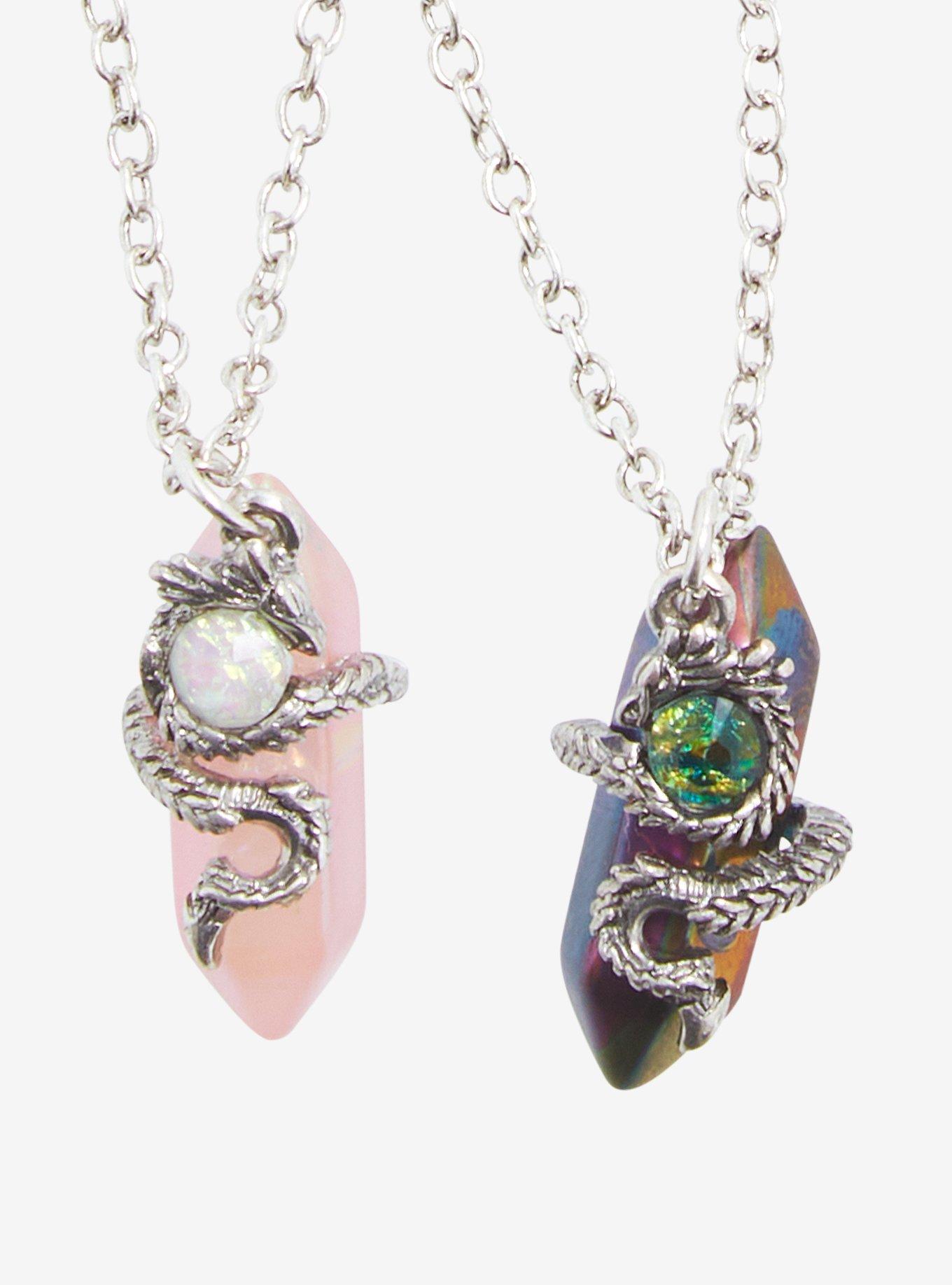 Crystal Dragon Best Friend Necklace Set, , hi-res