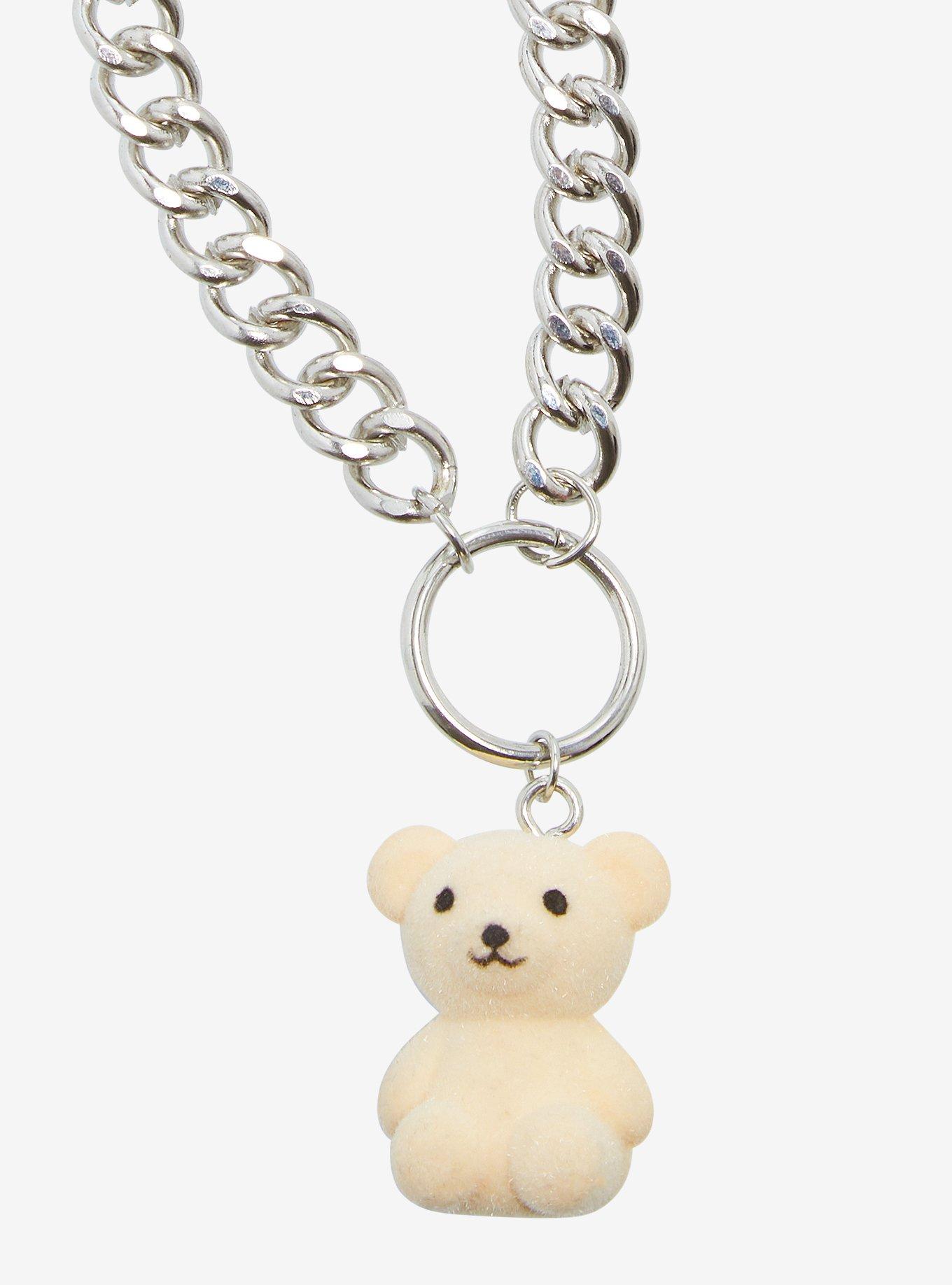 Teddy Bear O-Ring Chain Necklace, , hi-res