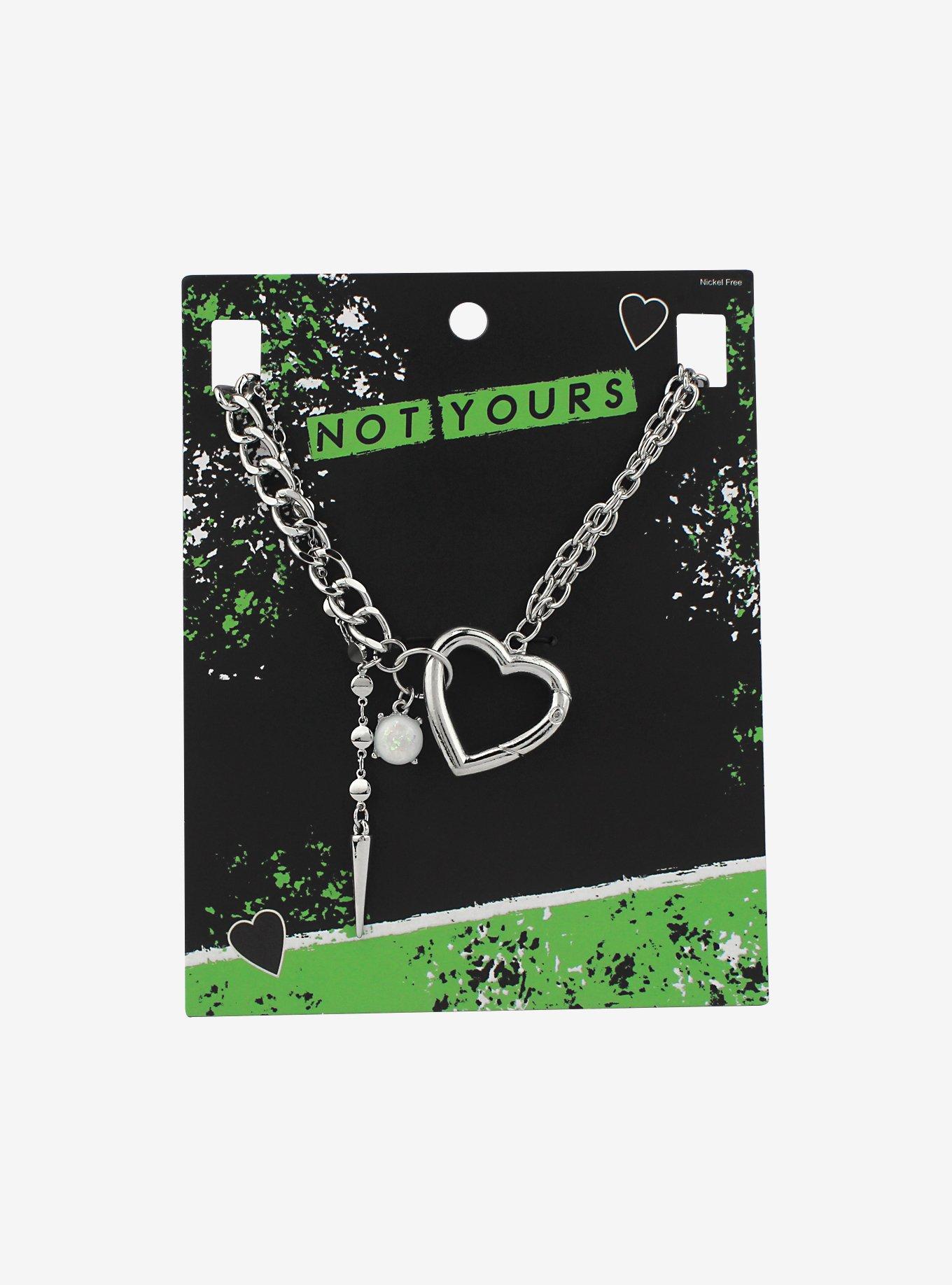 Heart Chain Clasp Necklace, , hi-res