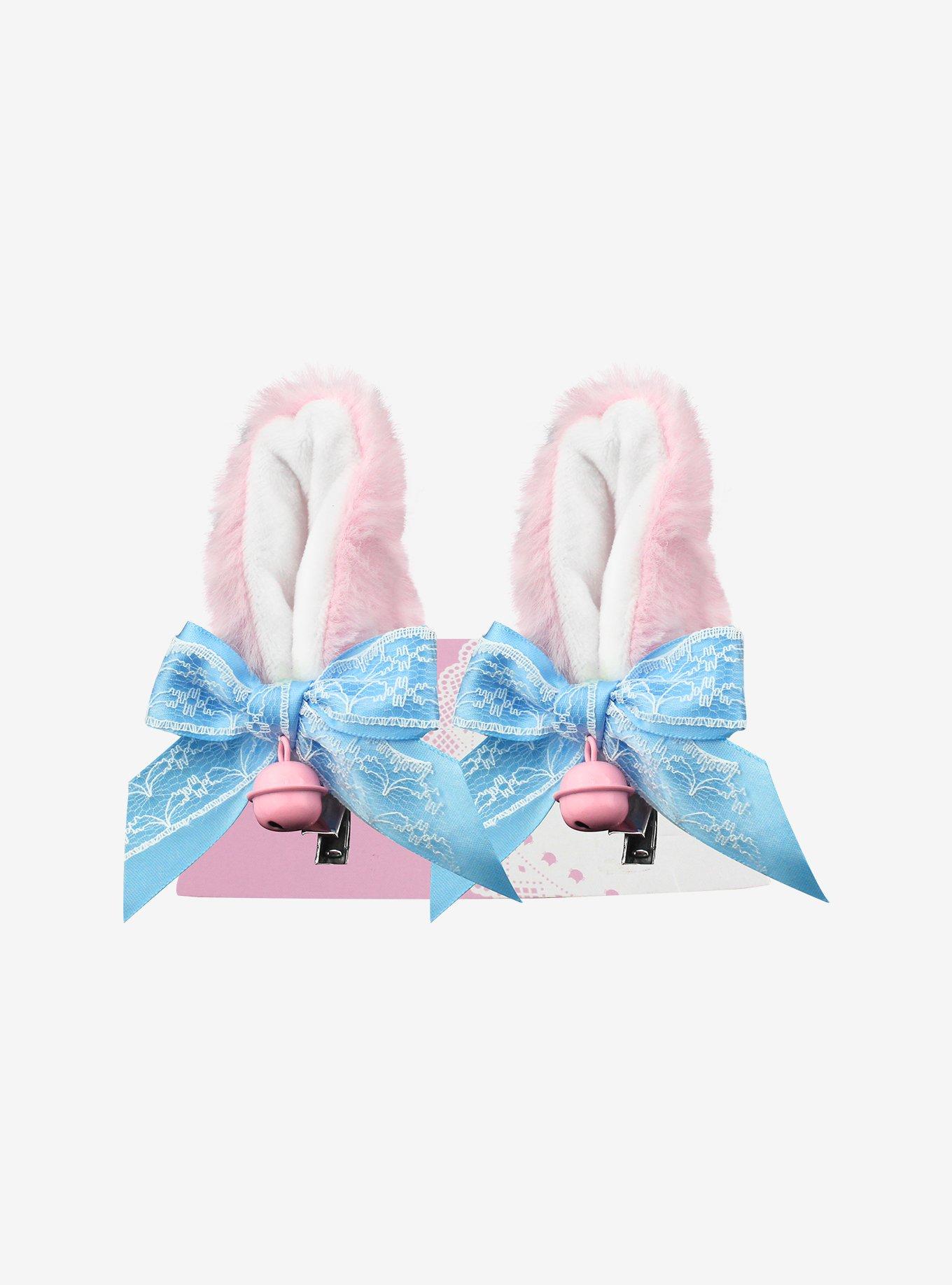 Pink & Blue Cat Ear Hair Clips, , hi-res