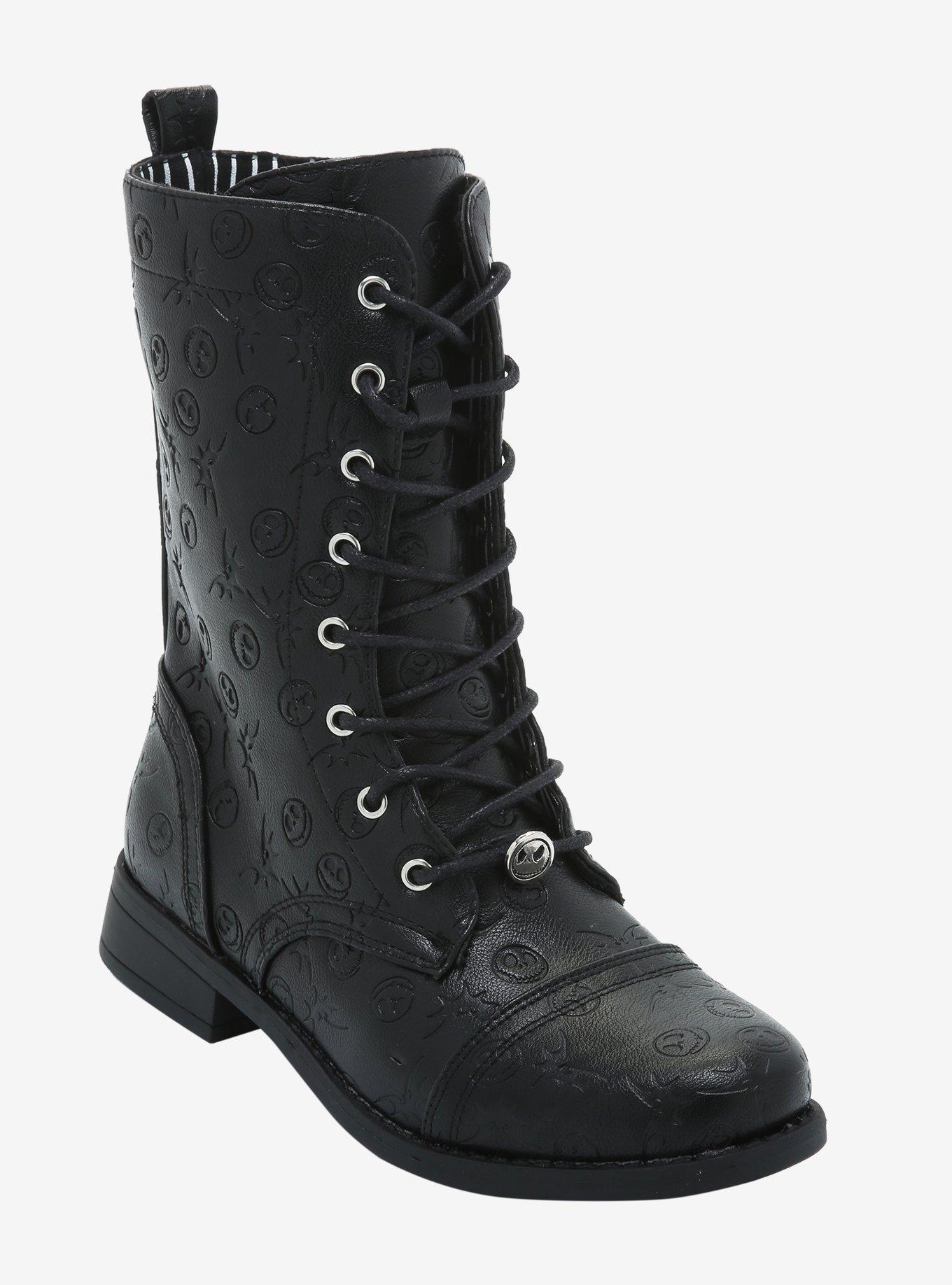 The Nightmare Before Christmas Debossed Combat Boots, MULTI, hi-res