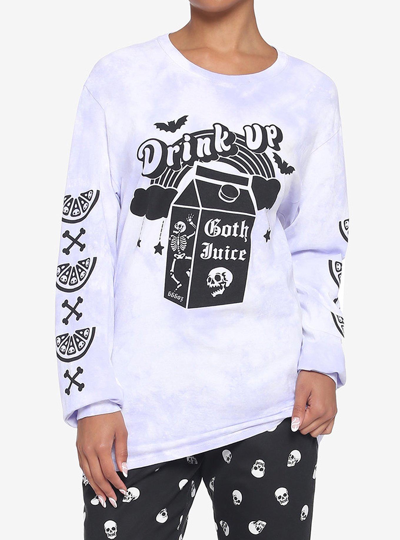 Drink Up Goth Juice Tie-Dye Girls Long-Sleeve T-Shirt, MULTI, hi-res