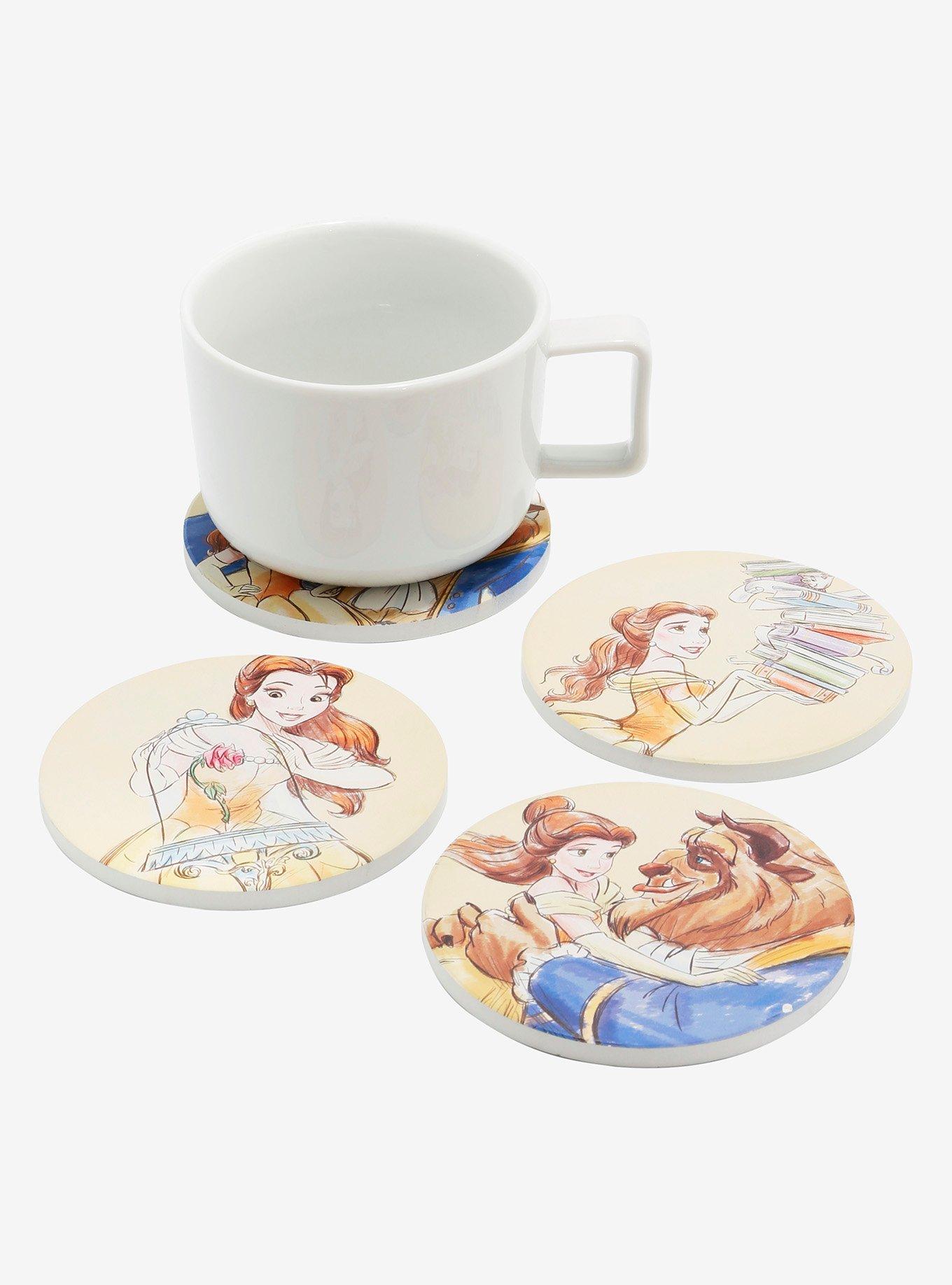Disney Beauty & The Beast Ceramic Coaster Set - BoxLunch Exclusive, , hi-res