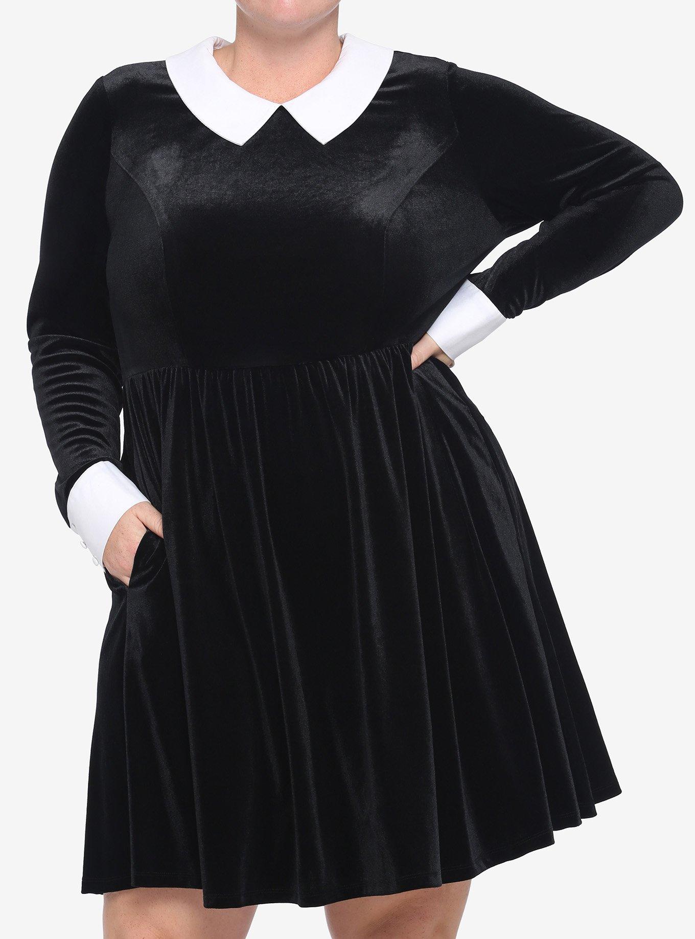 Hot topic black dress white collar hotsell