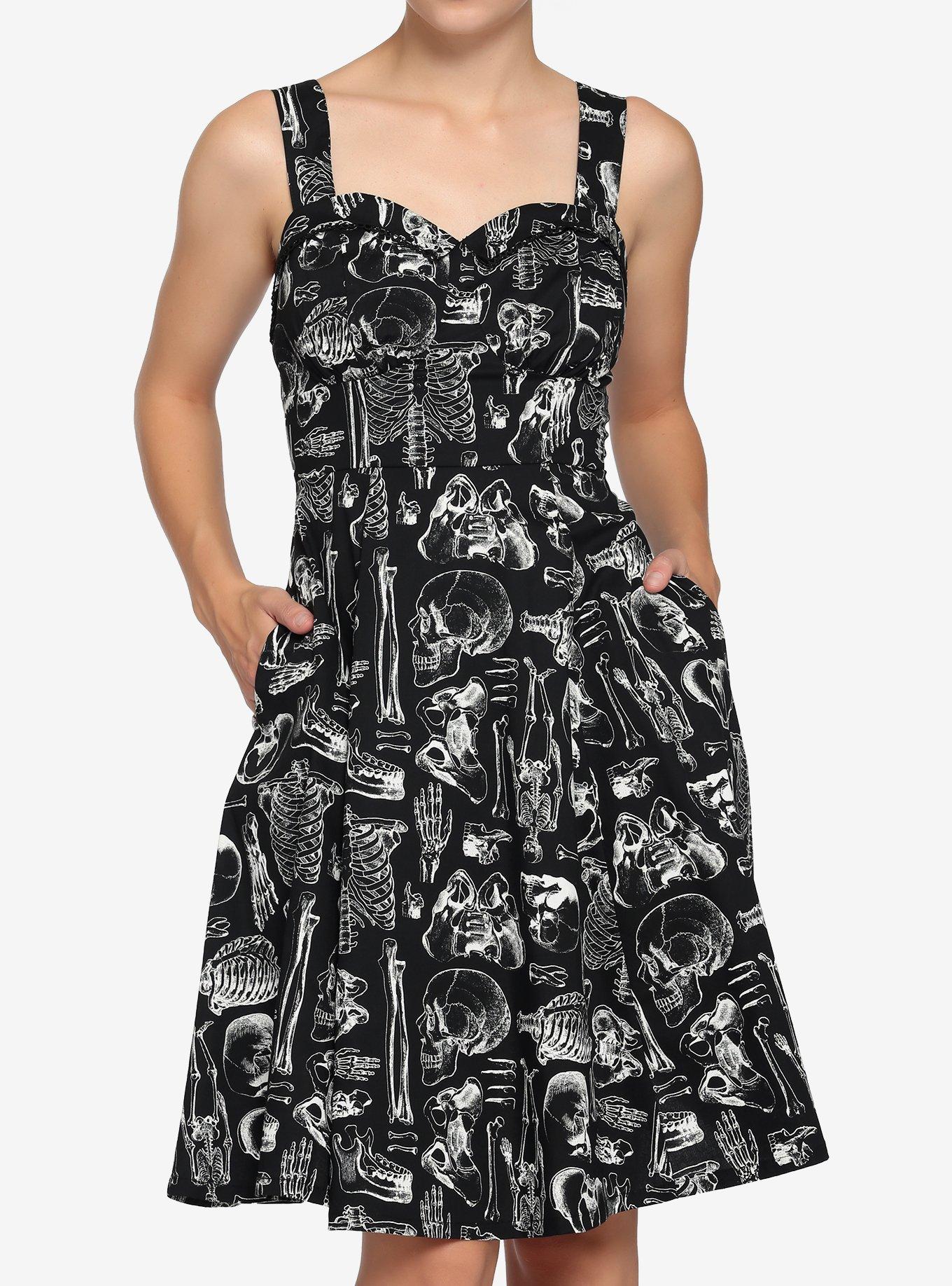 Skeleton Anatomy Retro Swing Dress, MULTI, hi-res