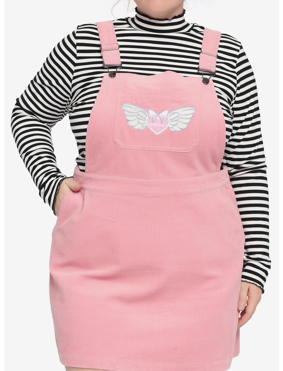 Pink Kawaii Corduroy Skirtall Plus Size, PINK, hi-res