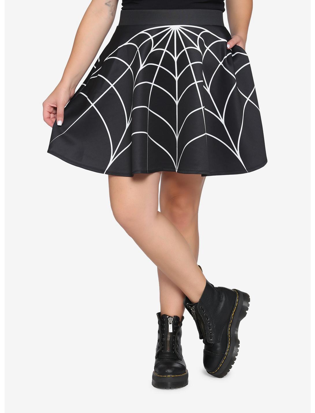 Spiderweb Skirt Plus Size, BLACK, hi-res