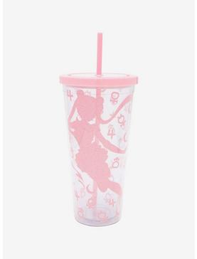 Sailor Moon Pink Silhouette Planetary Symbols Acrylic Travel Cup, , hi-res