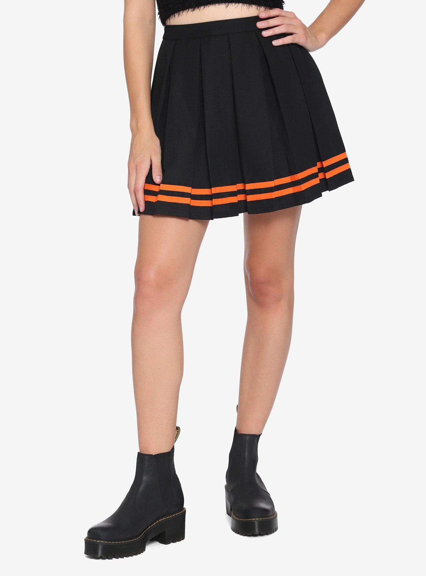 Black & Orange Pleated Cheer Skirt | Hot Topic