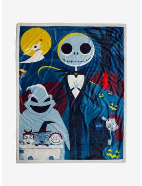 Disney The Nightmare Before Christmas Poster Sherpa Throw - BoxLunch Exclusive, , hi-res