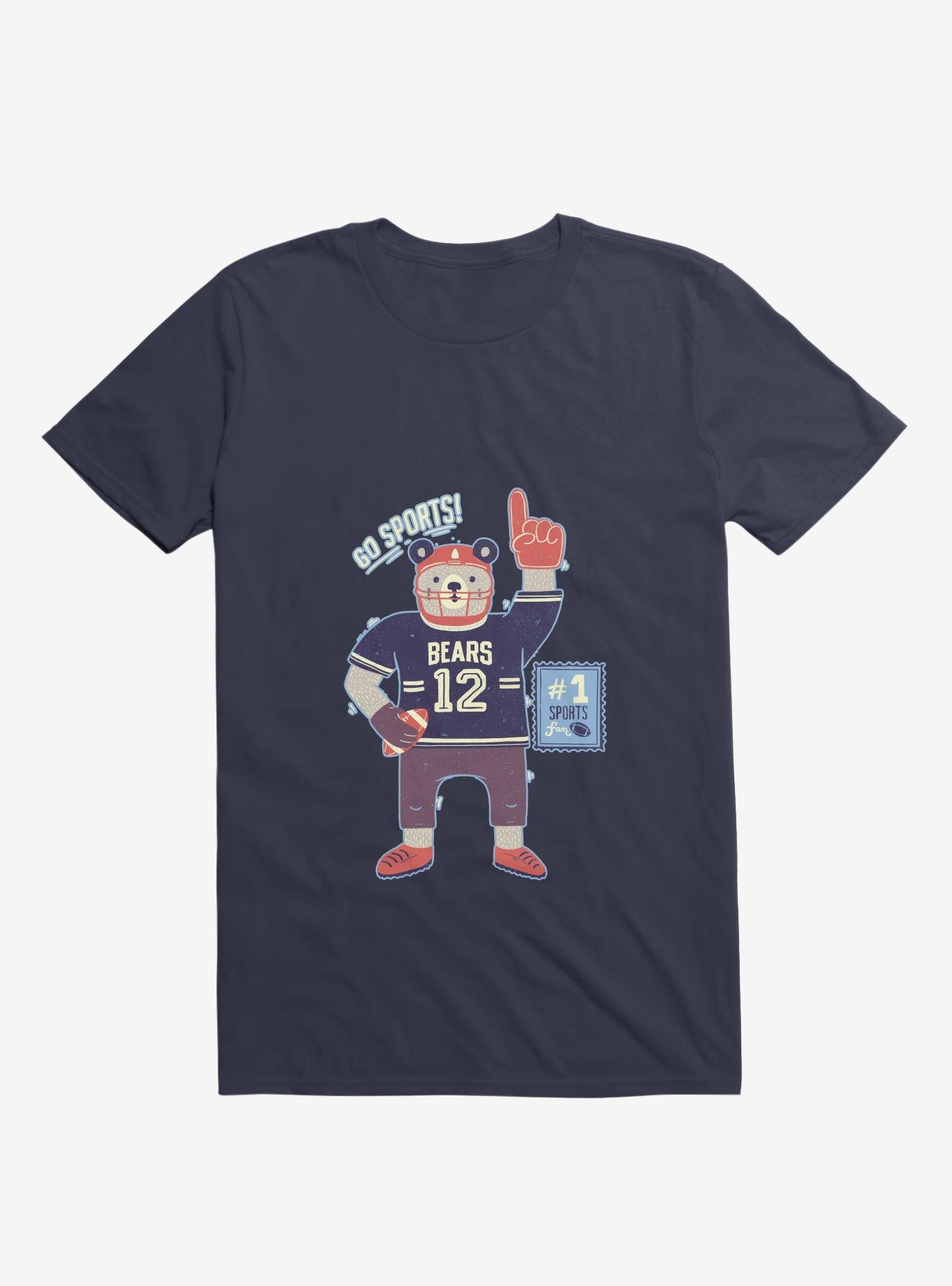 American Football Bear T-Shirt, NAVY, hi-res