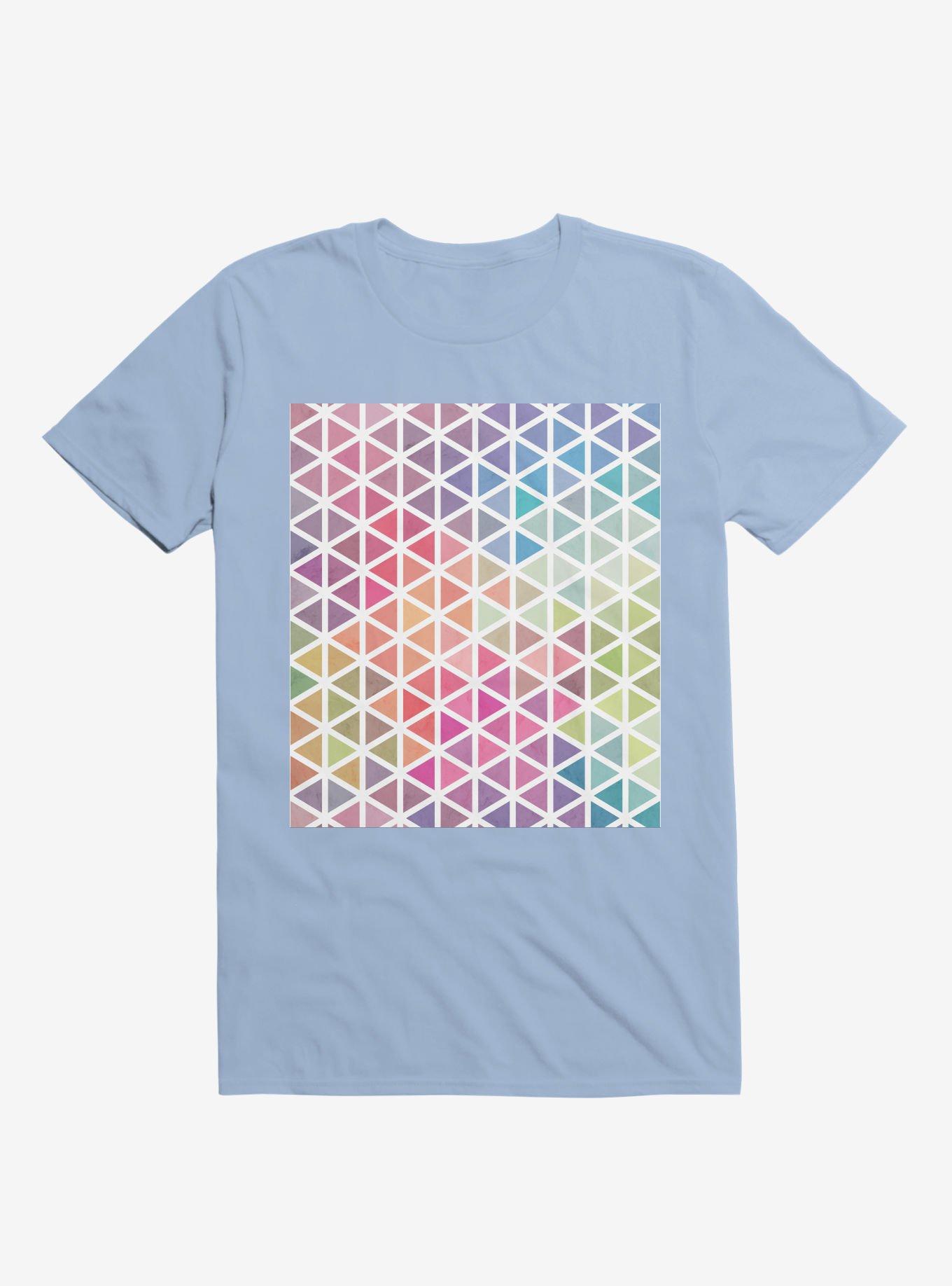 Geometric Fractal Triangles Bubblegum Rain T-Shirt, , hi-res