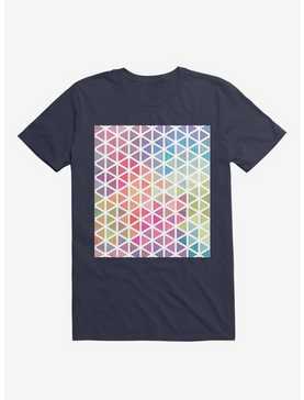 Geometric Fractal Triangles Bubblegum Rain T-Shirt, , hi-res