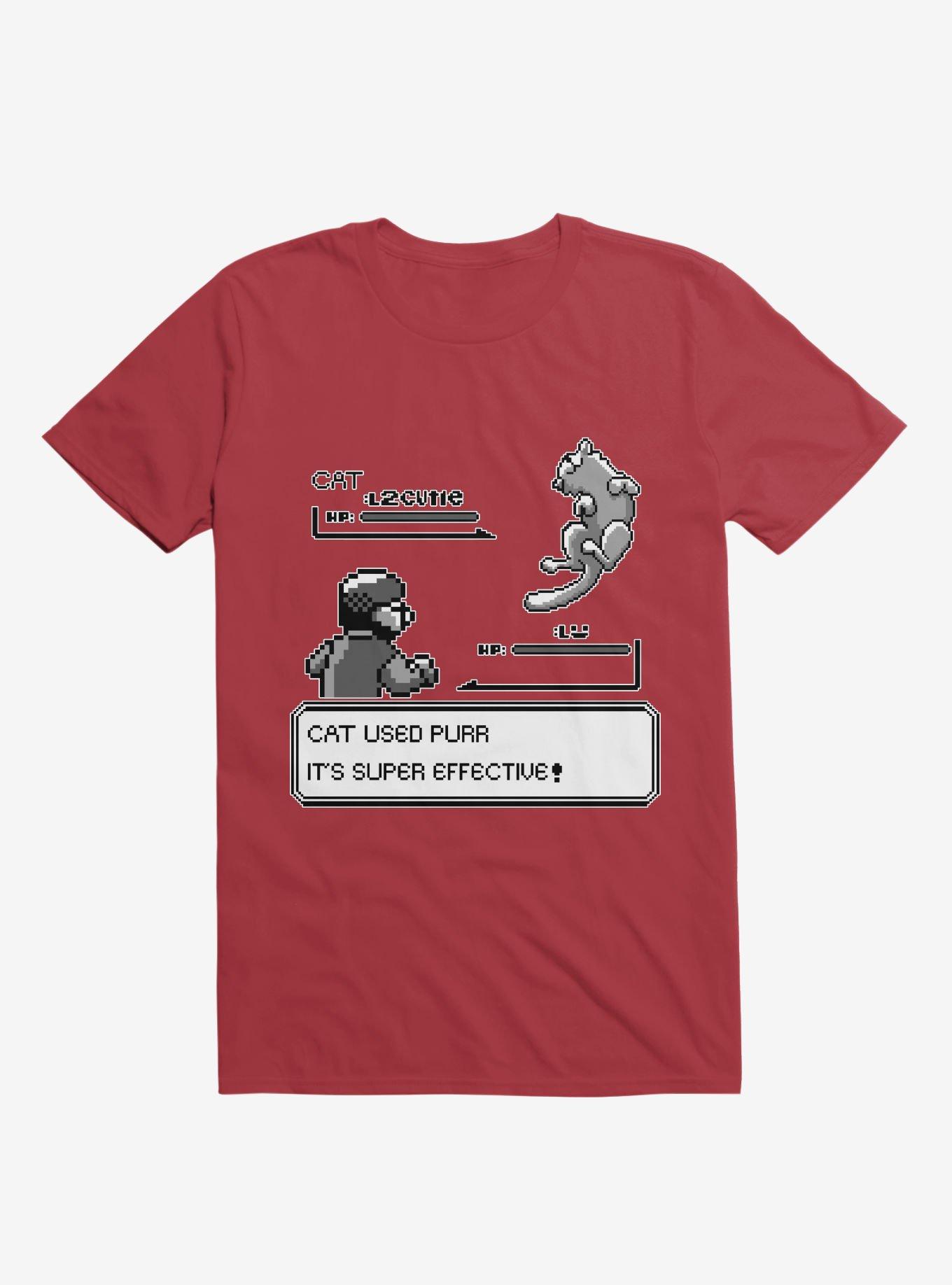 It's Super Effective Cat T-Shirt, RED, hi-res