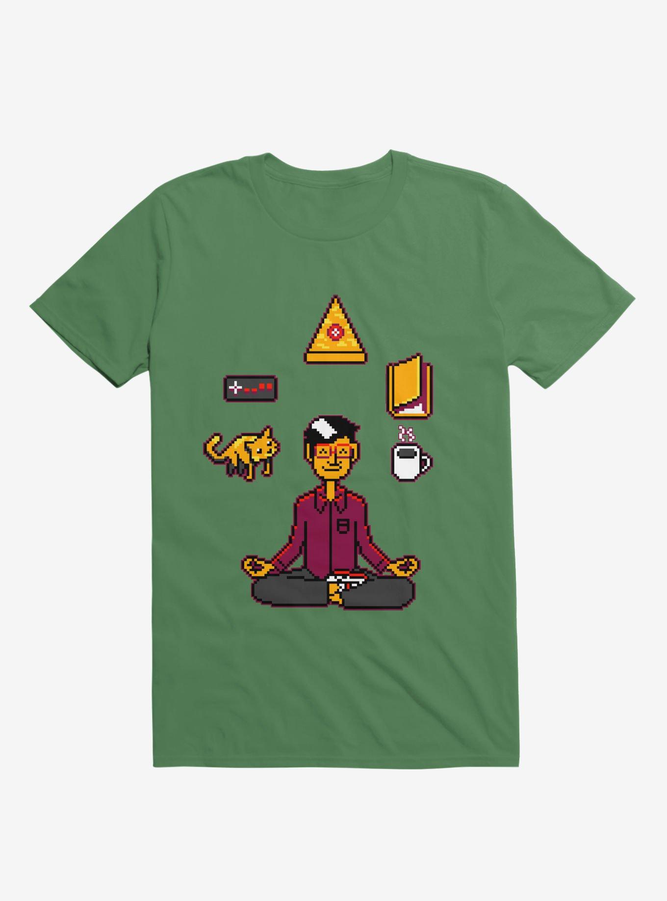 Meditation Games Coffee and Books T-Shirt, KELLY GREEN, hi-res