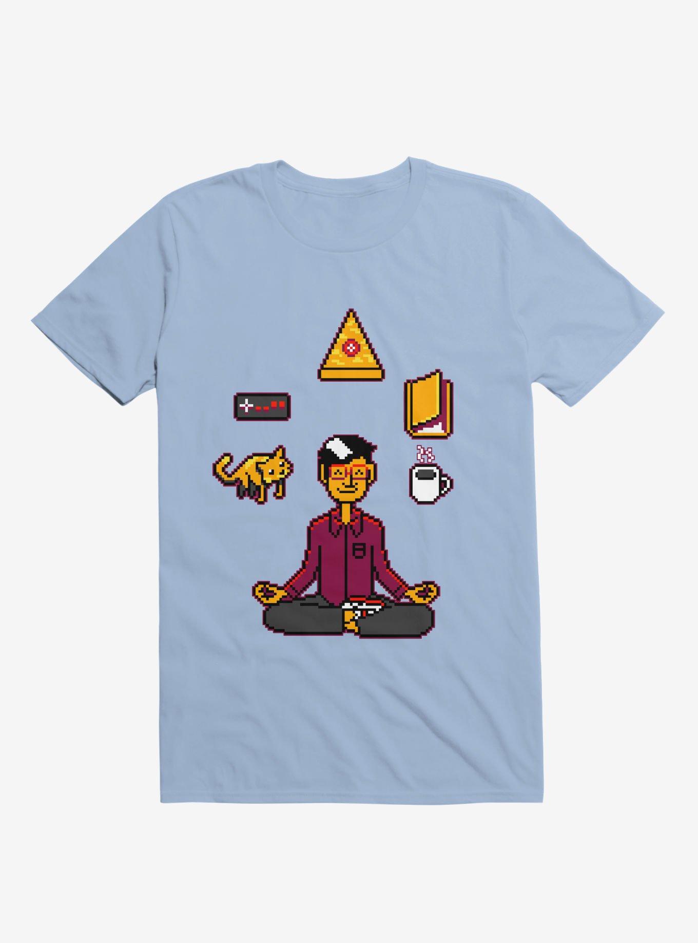 Meditation Games Coffee and Books T-Shirt, LIGHT BLUE, hi-res