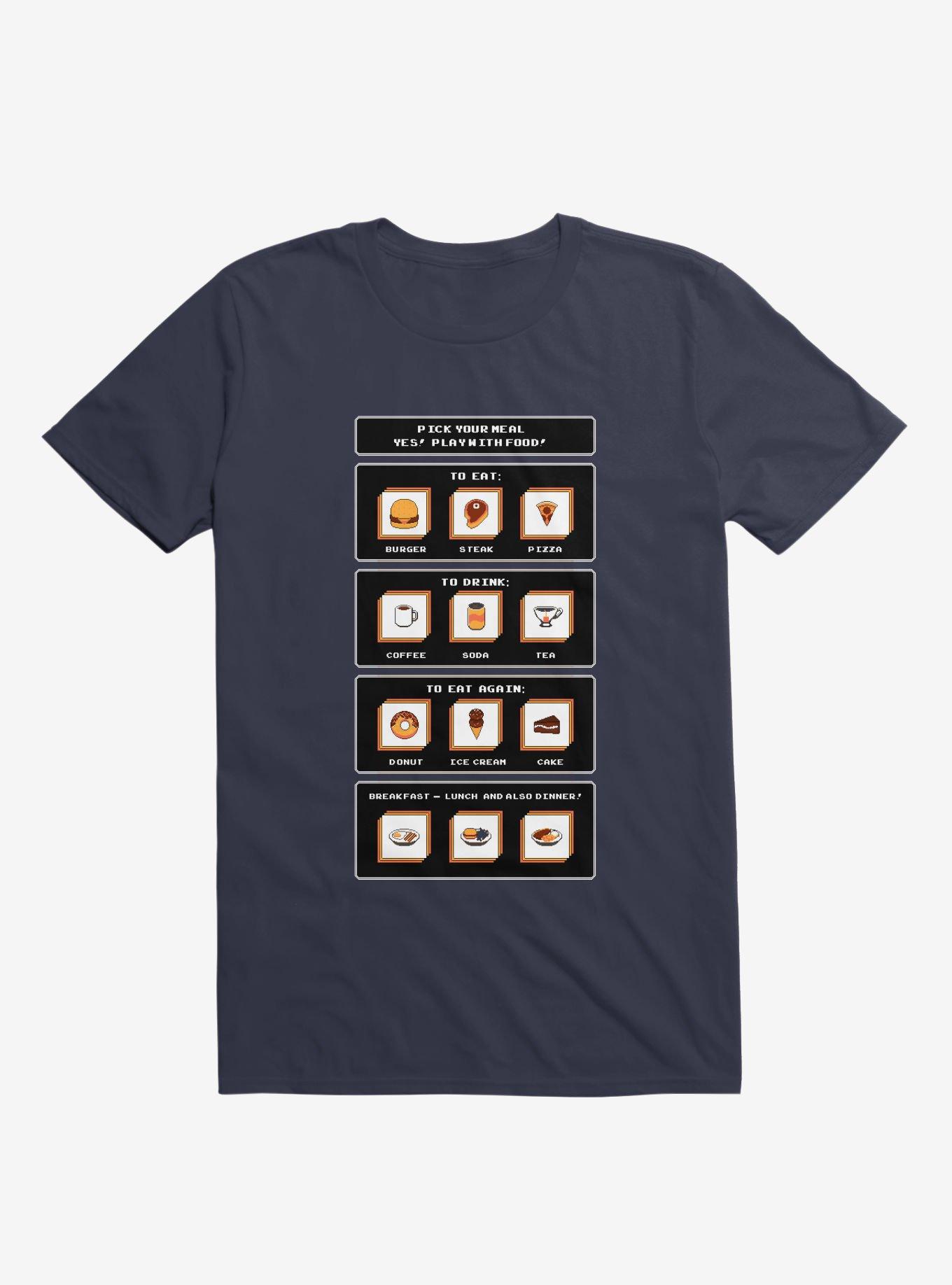 Picking Food Gamer Navy Blue T-Shirt, , hi-res