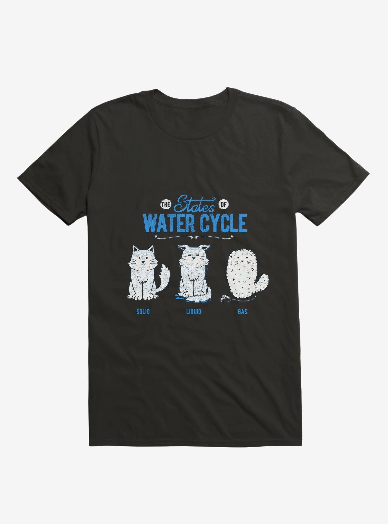 The States Of The Water Cycle Cat T-Shirt, BLACK, hi-res