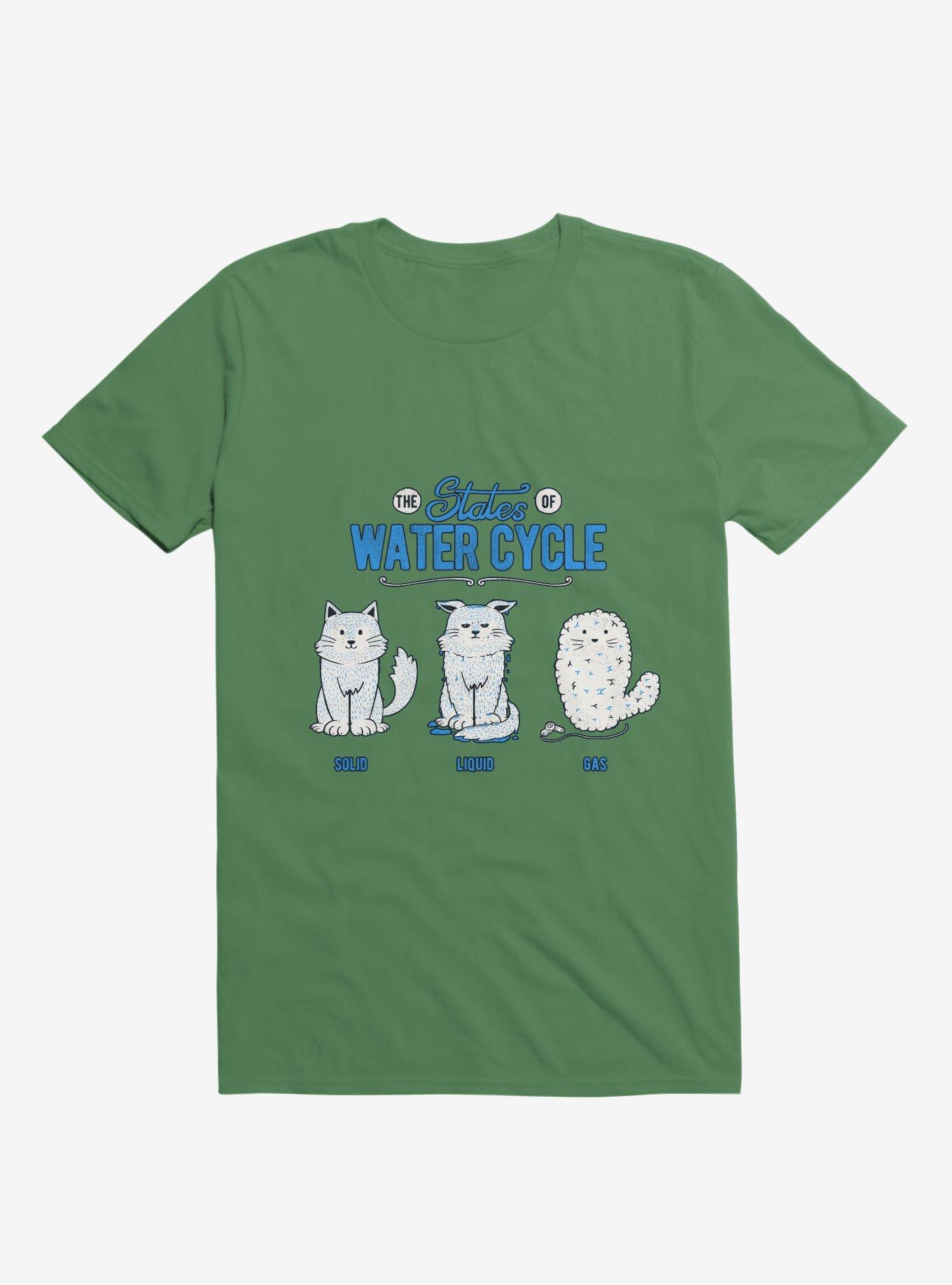 The States Of The Water Cycle Cat T-Shirt, KELLY GREEN, hi-res