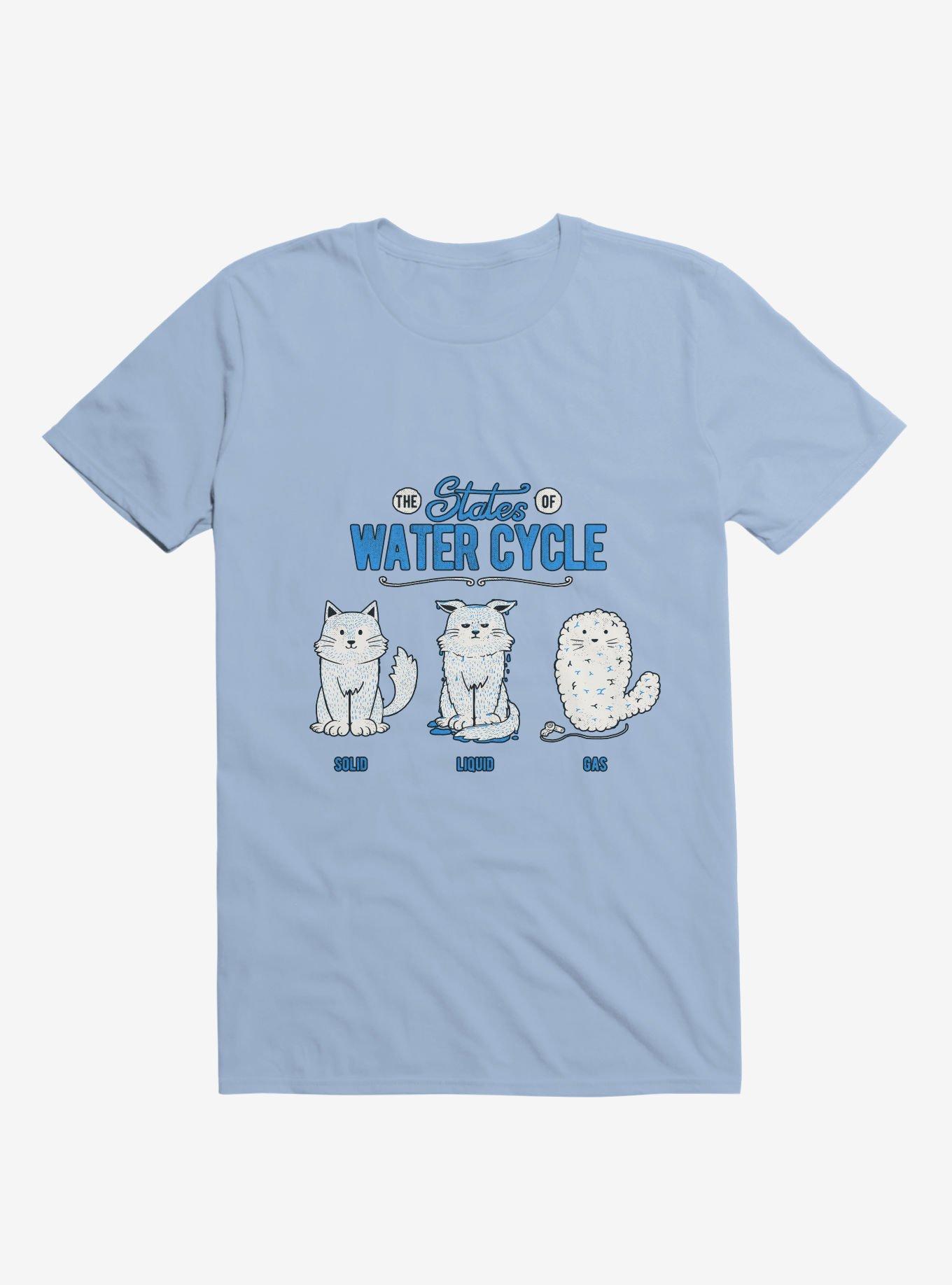 The States Of The Water Cycle Cat T-Shirt, LIGHT BLUE, hi-res