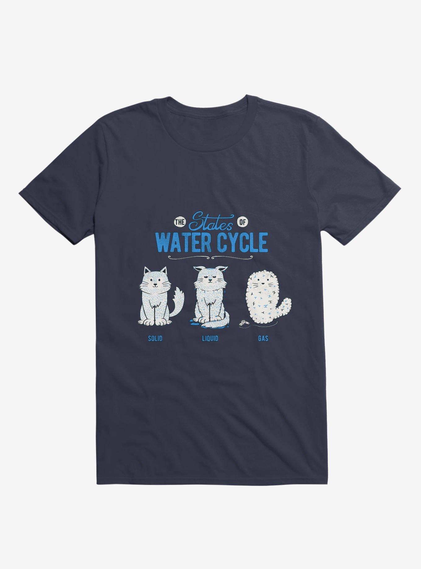 The States Of The Water Cycle Cat T-Shirt, NAVY, hi-res