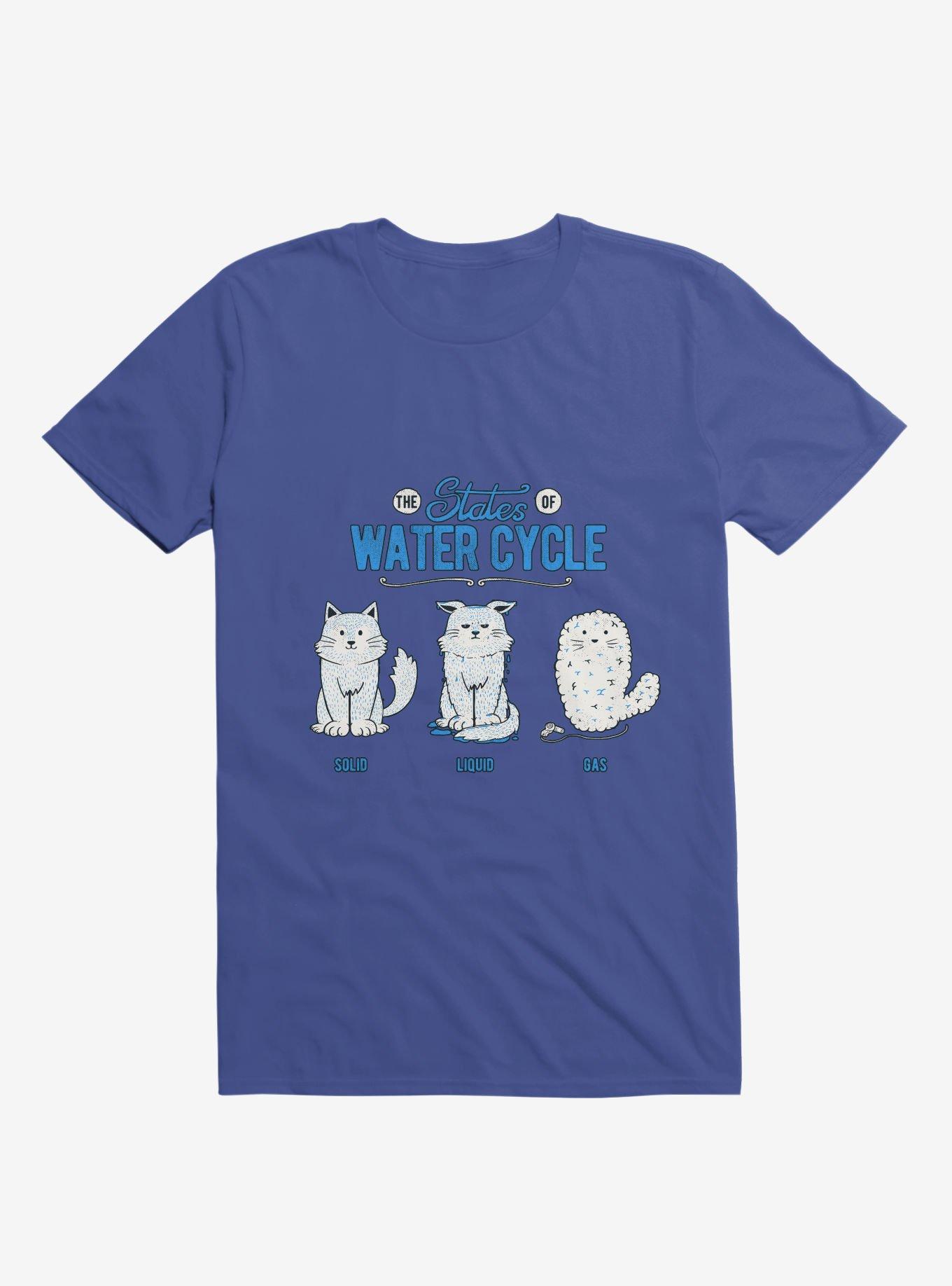 The States Of The Water Cycle Cat T-Shirt, ROYAL, hi-res