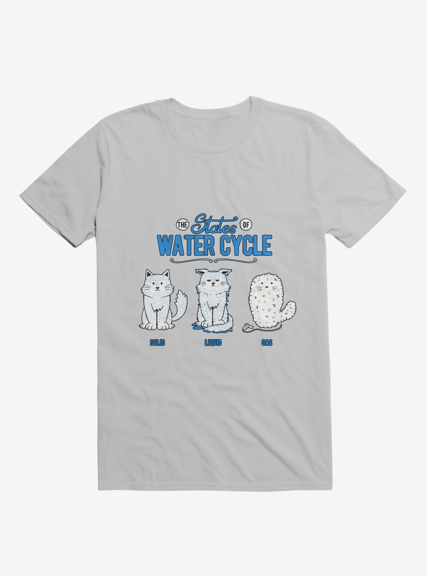 The States Of The Water Cycle Cat T-Shirt, ICE GREY, hi-res
