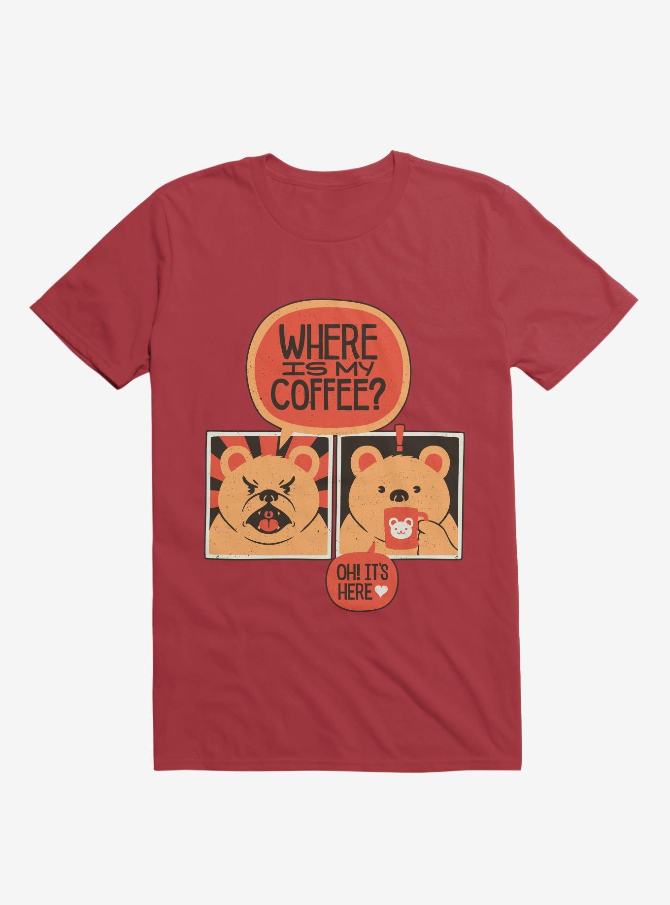 Where Is My Coffee Angry Bear T-Shirt, , hi-res