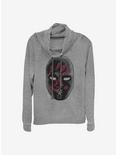 Marvel The Falcon And The Winter Soldier Flag Smashers Mask Cowlneck Long-Sleeve Girls Top, GRAY HTR, hi-res