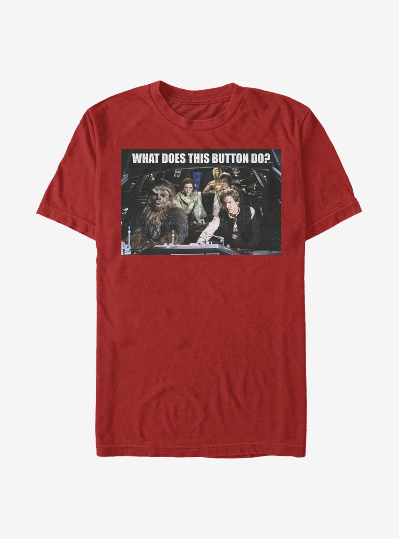 Star Wars Falcon What Does This Button Do? T-Shirt