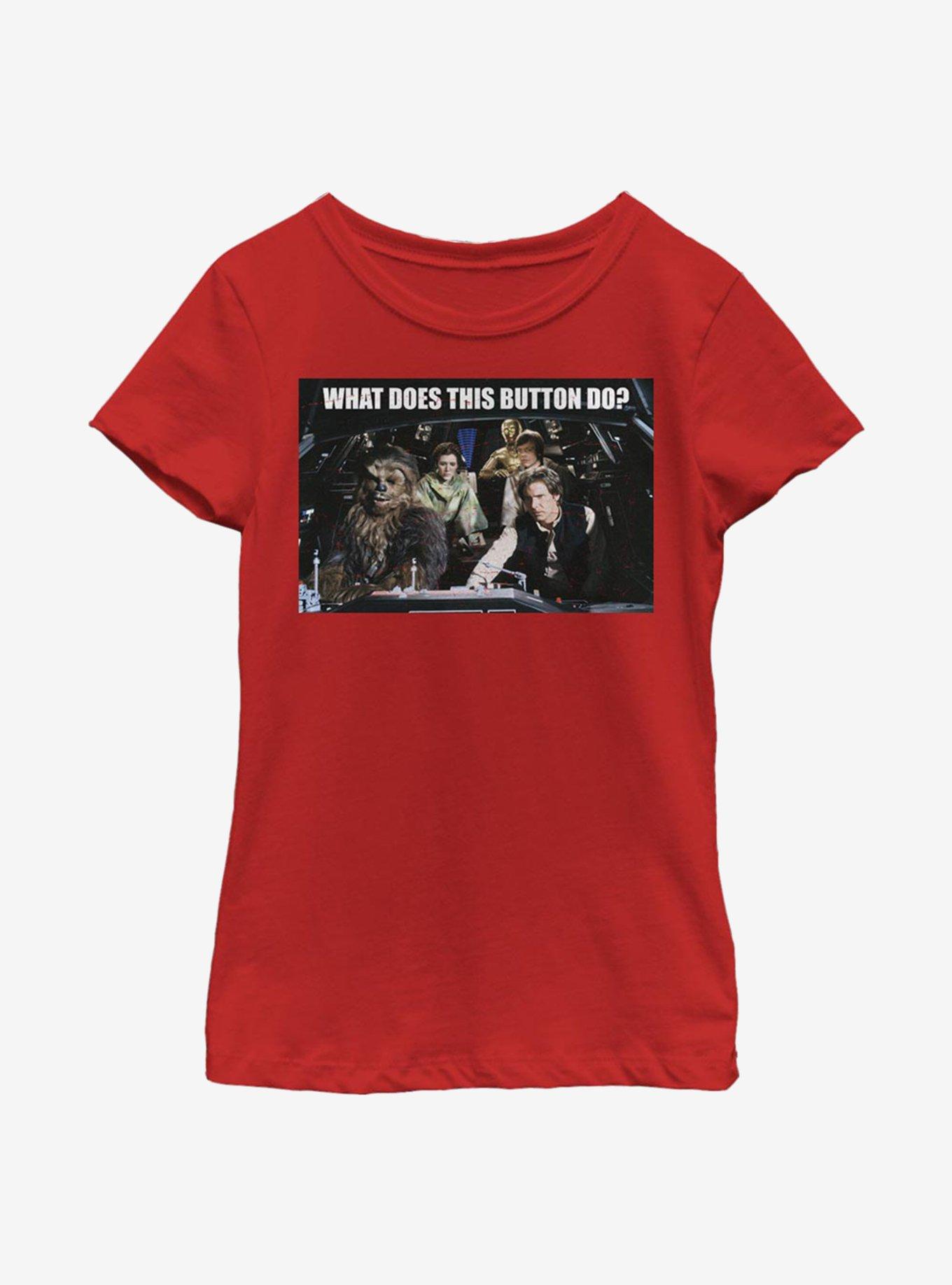 Star Wars Falcon What Does This Button Do? Youth Girls T-Shirt, , hi-res