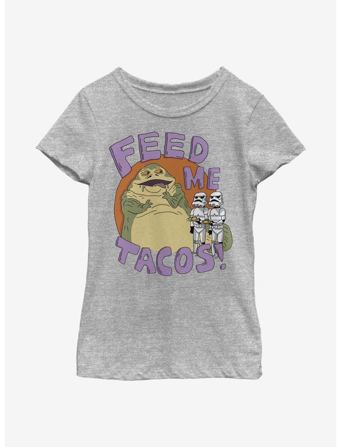 Star Wars Jabba Tacos Youth Girls T-Shirt, ATH HTR, hi-res