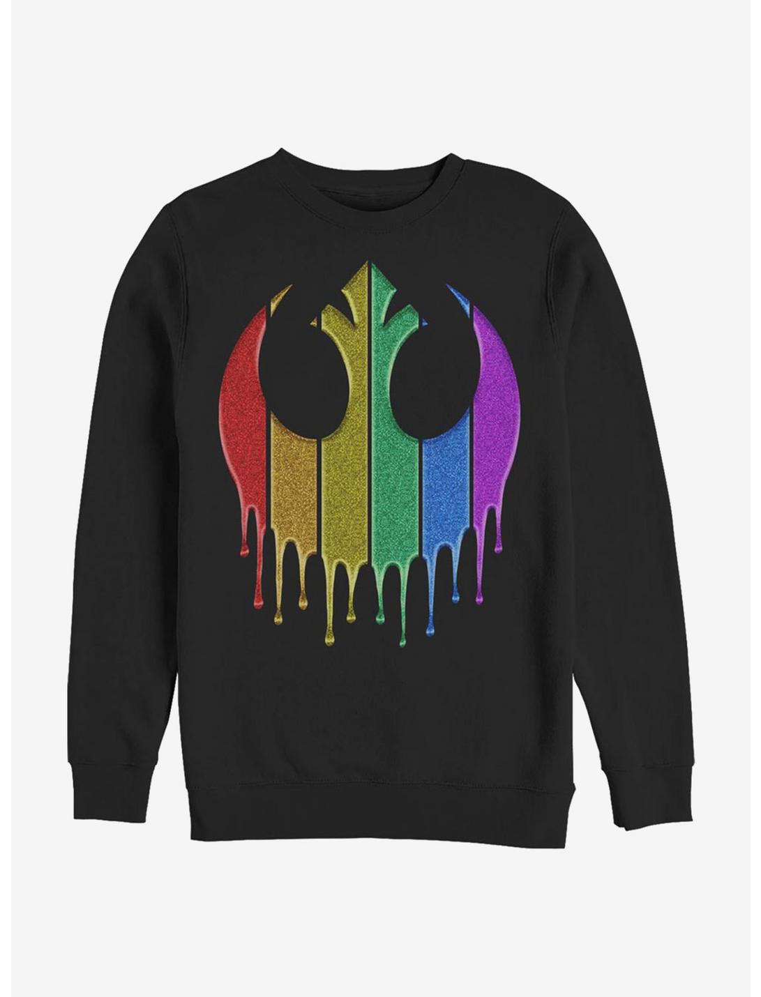 Star Wars Rainbow Rebel Drip Sweatshirt, BLACK, hi-res