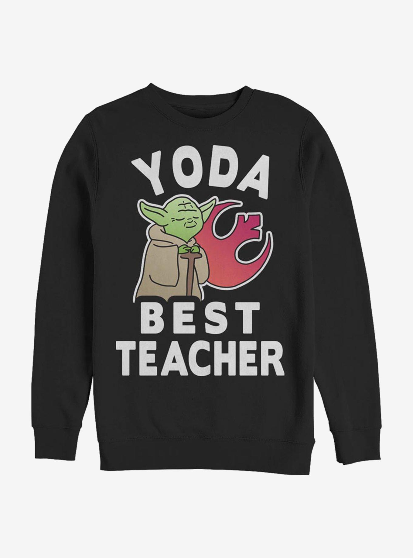 Star Wars Yoda Best Teacher Sweatshirt, BLACK, hi-res