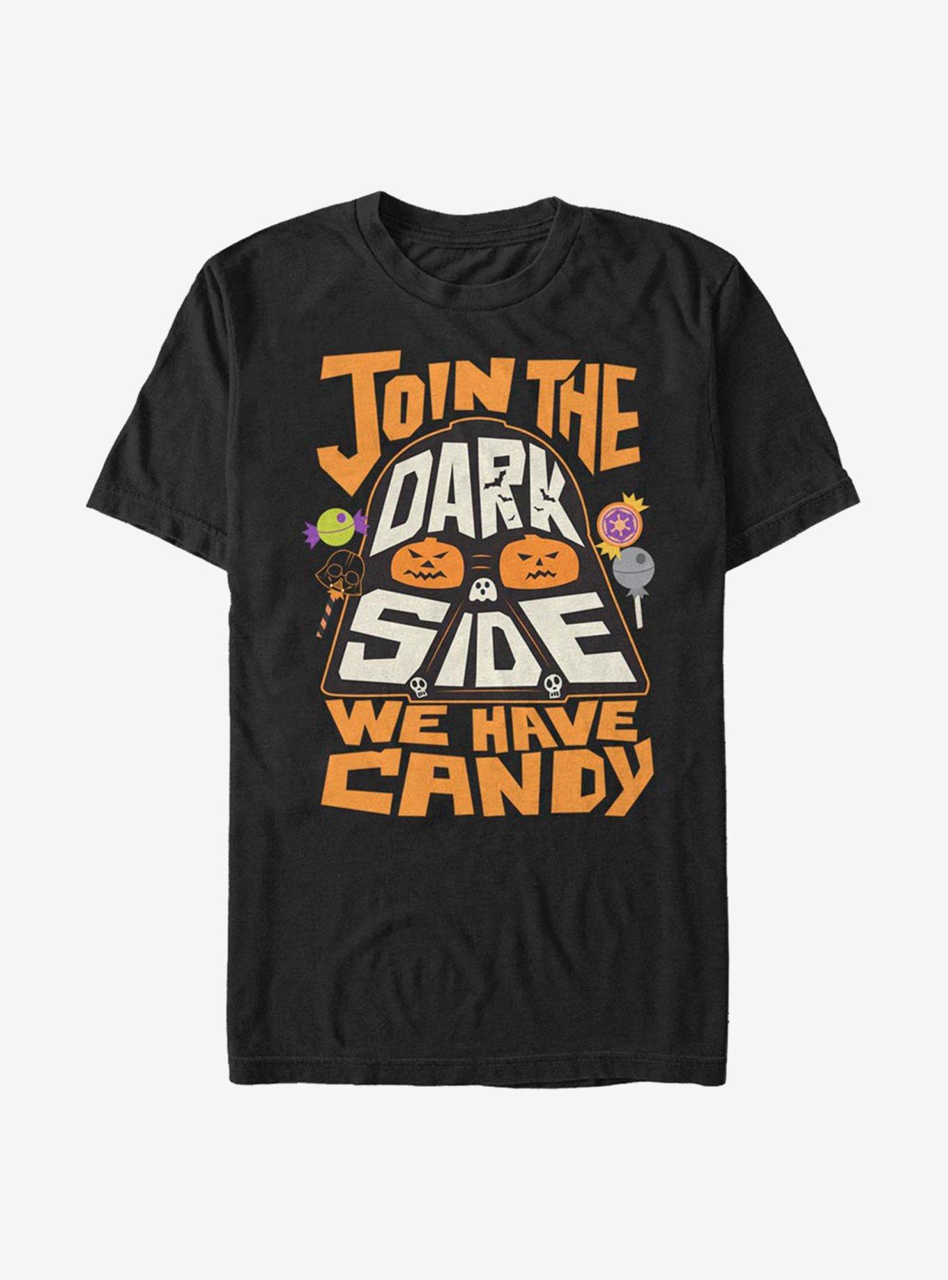 Star Wars Join The Dark SIde We Have Candy Vader T-Shirt, BLACK, hi-res