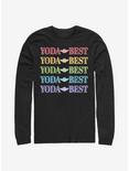 Star Wars Yoda Best Rainbow Long-Sleeve T-Shirt, BLACK, hi-res