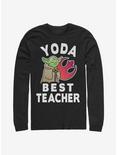 Star Wars Yoda Best Teacher Long-Sleeve T-Shirt, BLACK, hi-res
