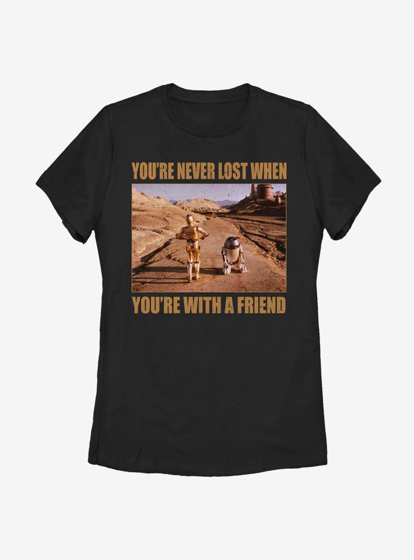 Star Wars Droid Friends Never Lost Womens T-Shirt, BLACK, hi-res