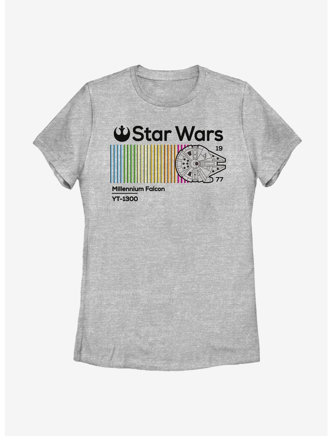 Star Wars Falcon Colorful Womens T-Shirt, ATH HTR, hi-res