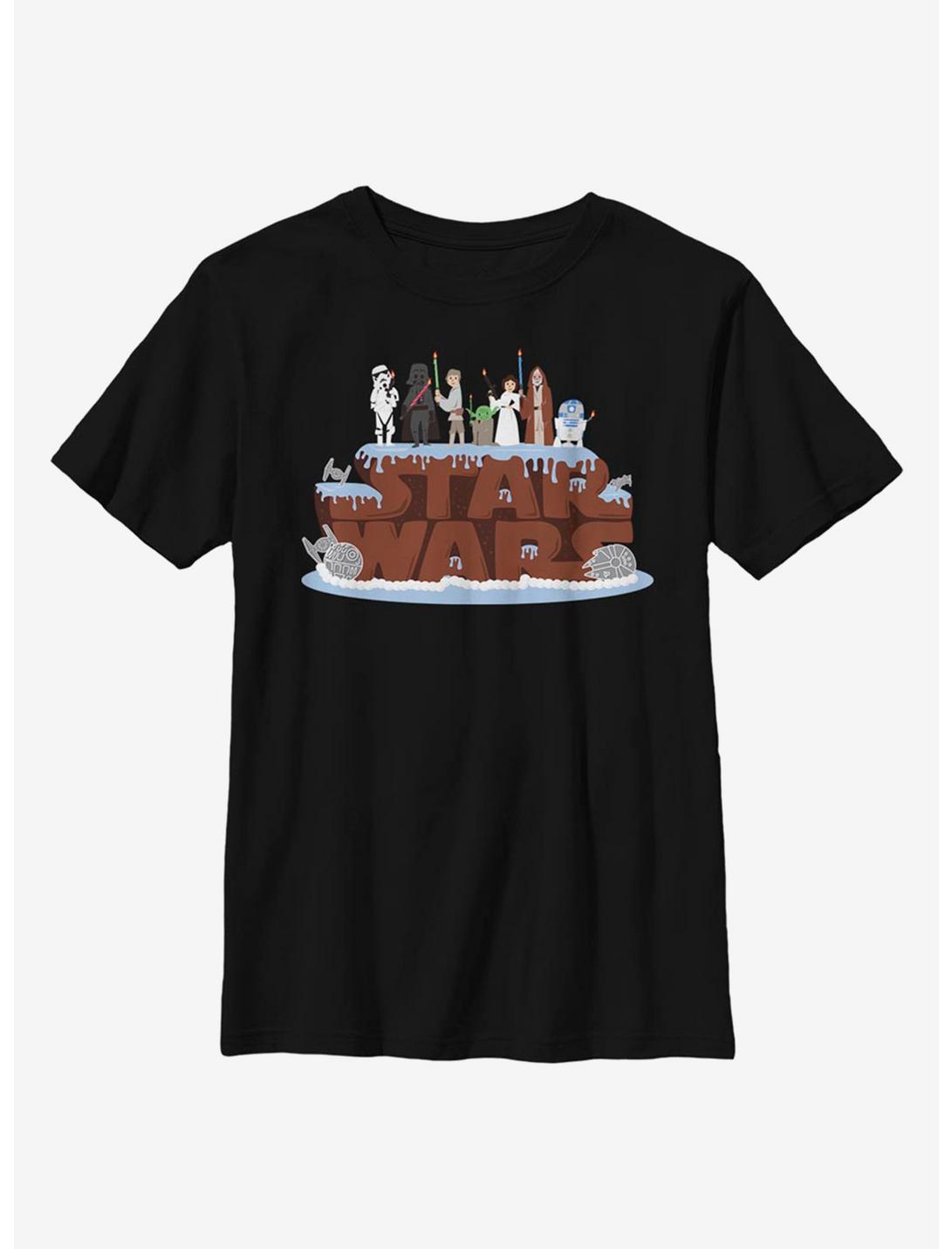 Star Wars Birthday Cake Youth T-Shirt, BLACK, hi-res