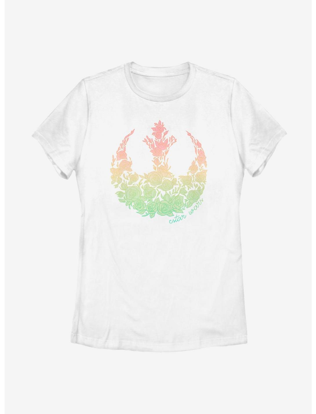 Star Wars Light Rainbow Rebel Logo Womens T-Shirt, WHITE, hi-res