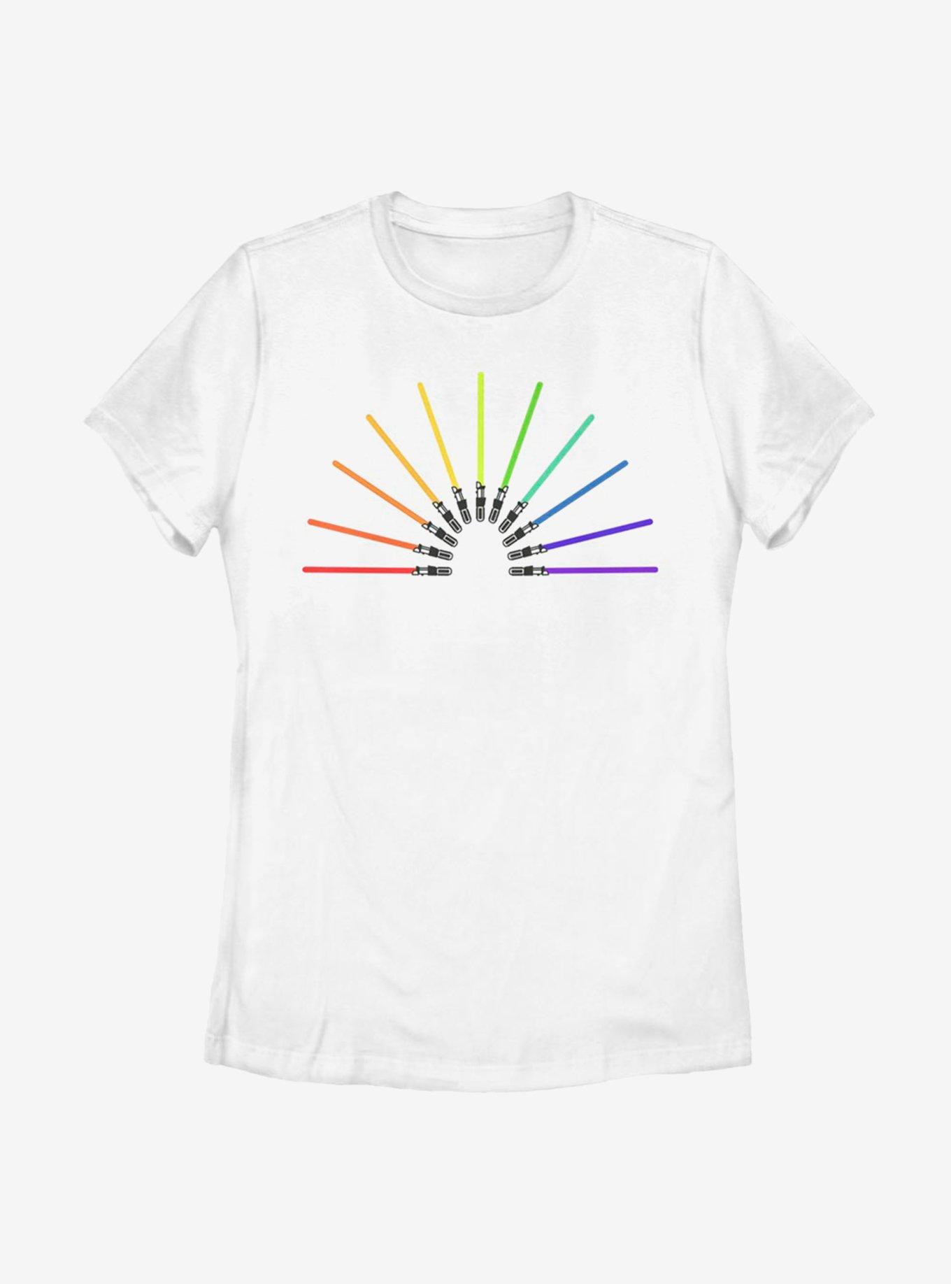 Star Wars Light Sabor Rainbow Womens T-Shirt, , hi-res