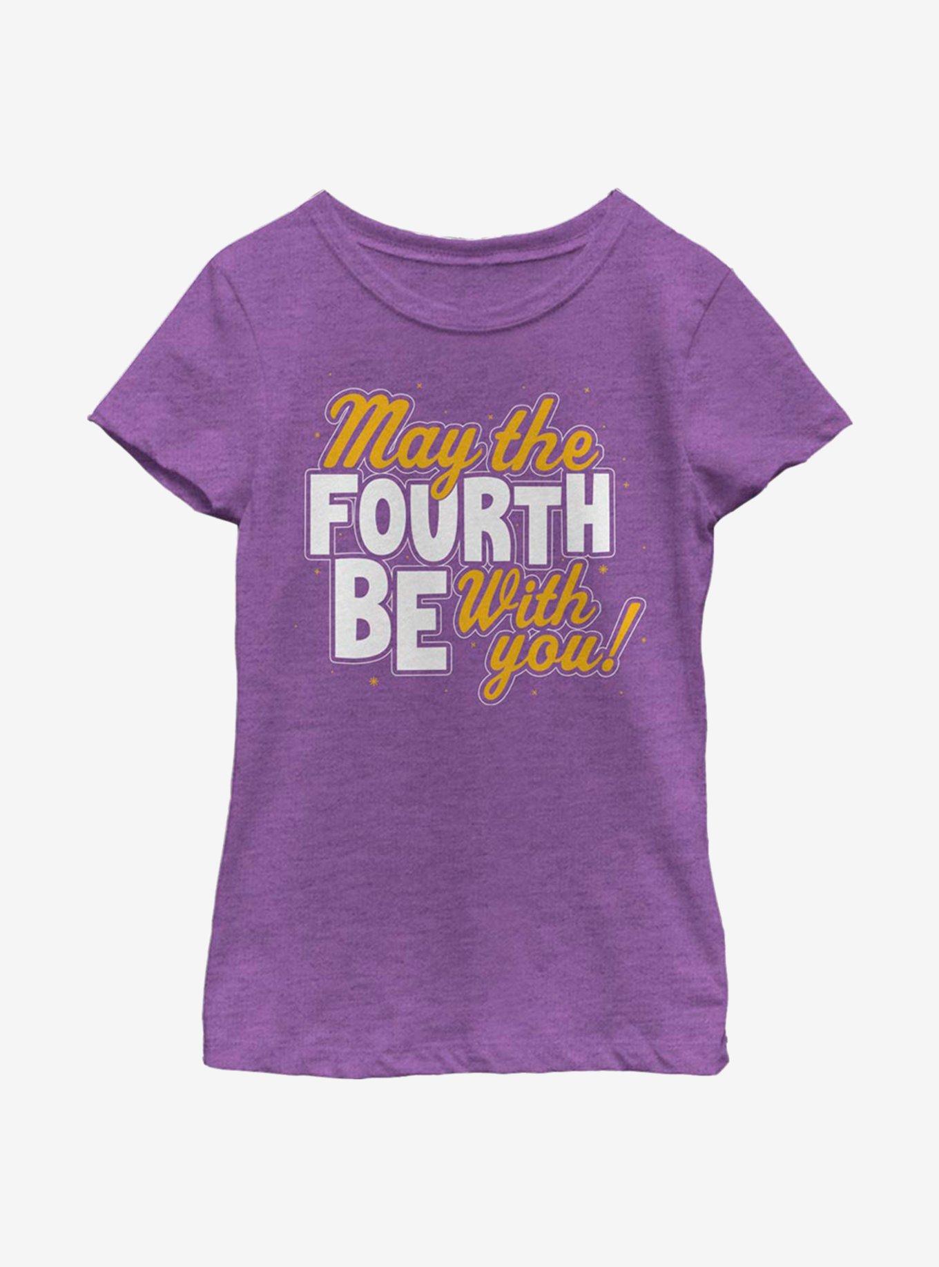 Star Wars May The Fourth Be With You! Lettering Youth Girls T-Shirt, , hi-res