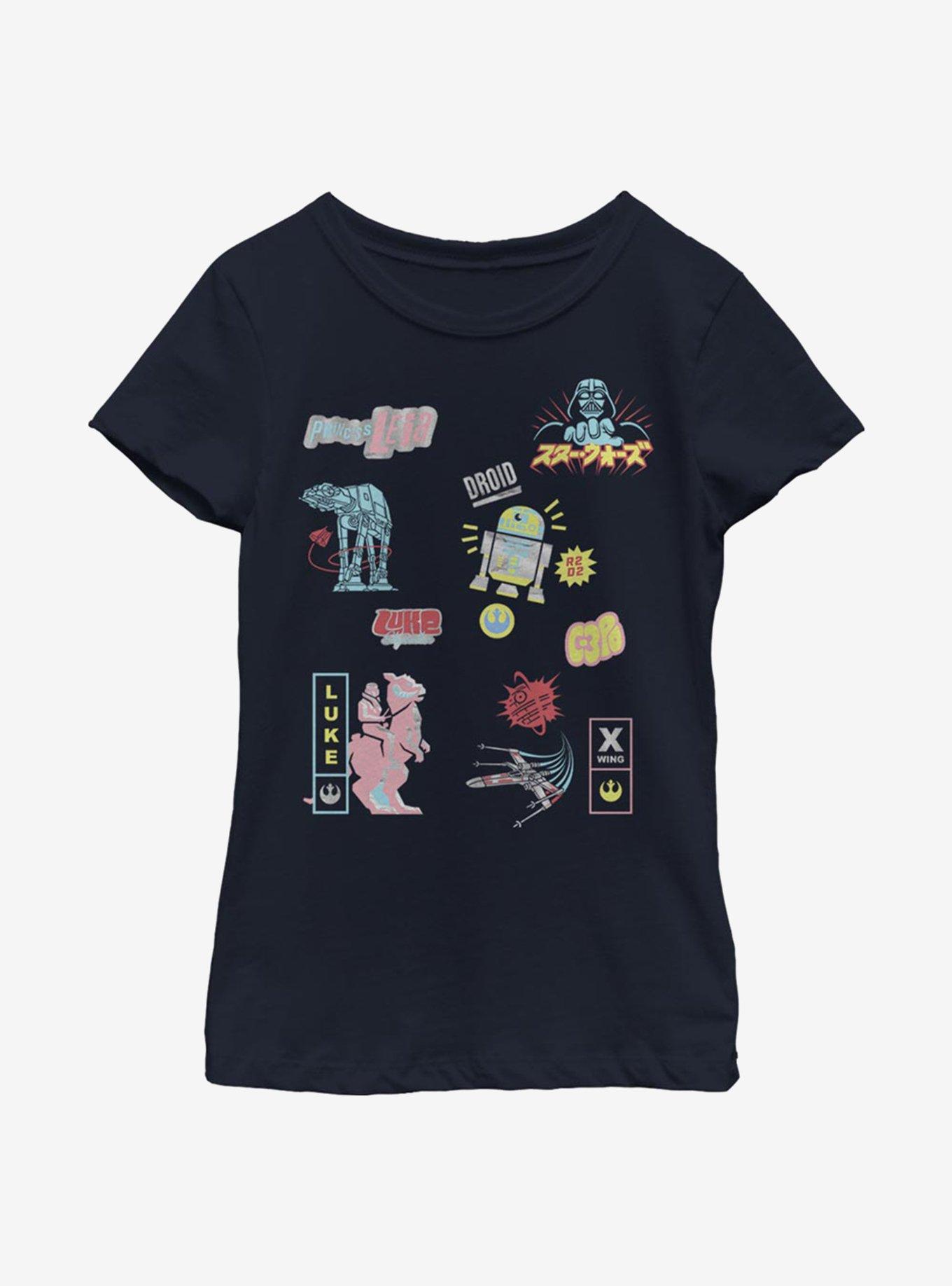 Star Wars Glitch Youth Girl T-Shirt, NAVY, hi-res