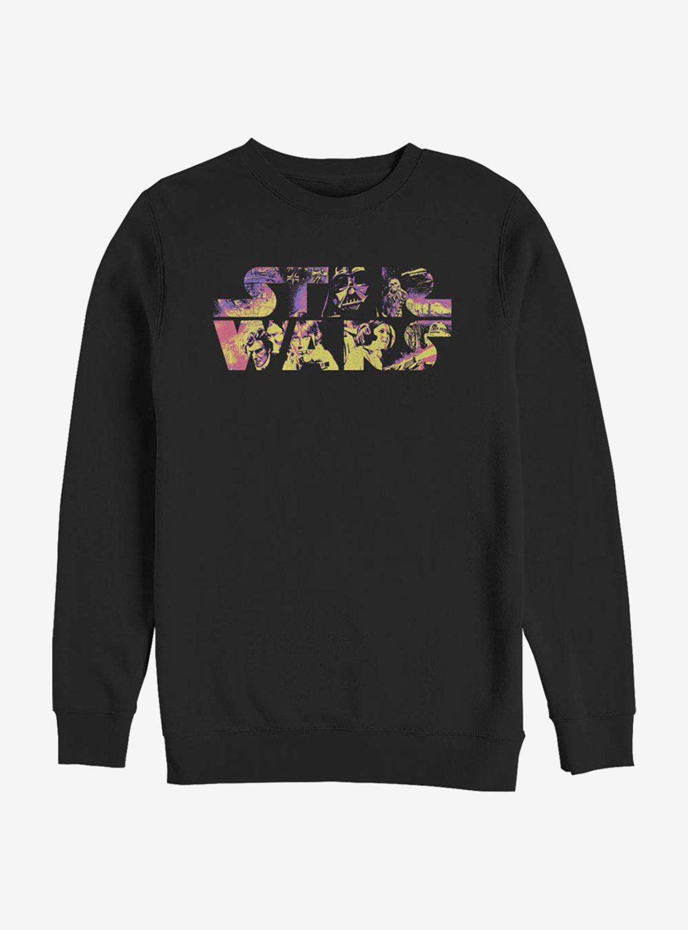 Star Wars Logo Poster Colors Sweatshirt, BLACK, hi-res