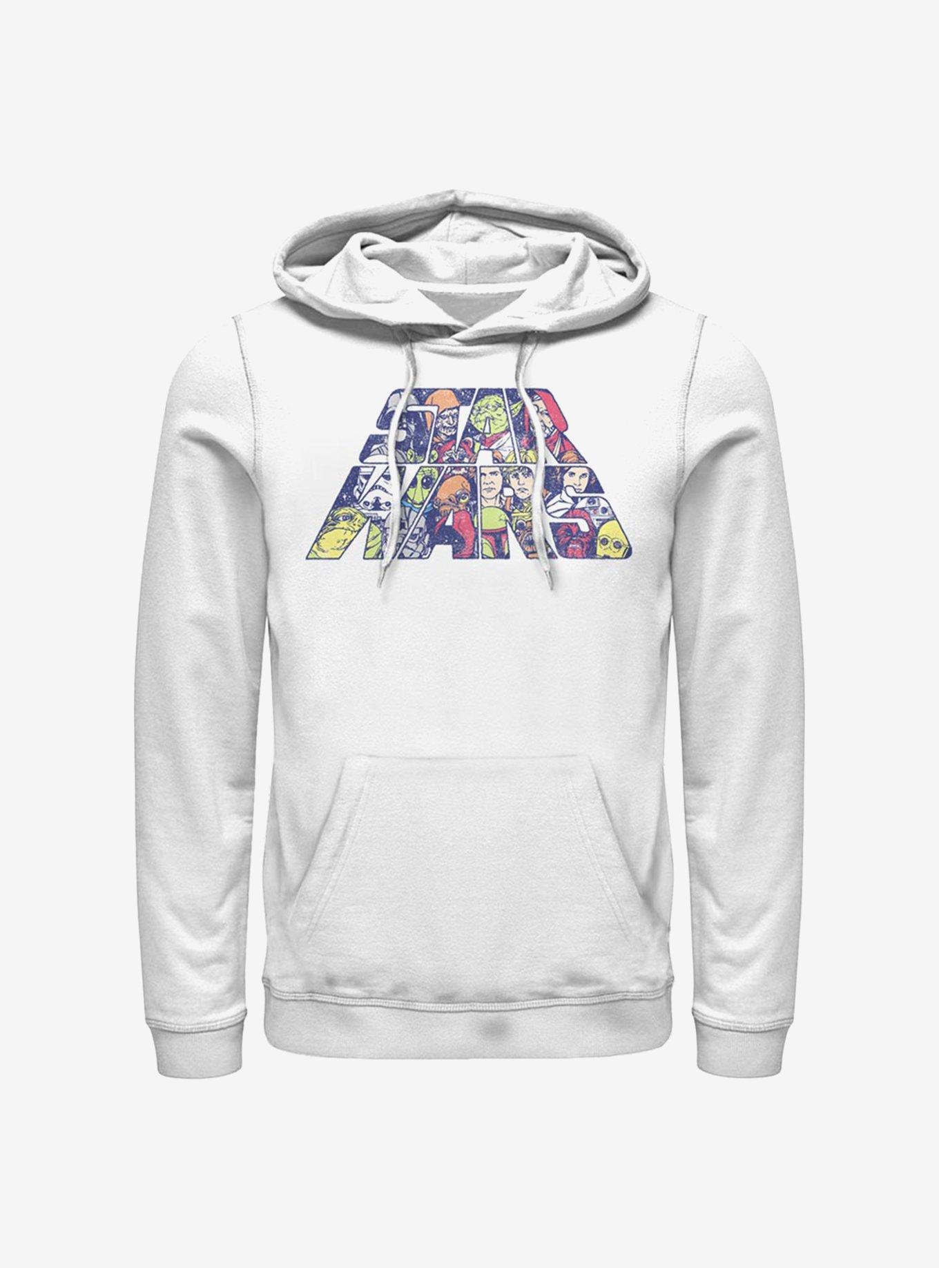 Star Wars Slant Characters Hoodie, WHITE, hi-res