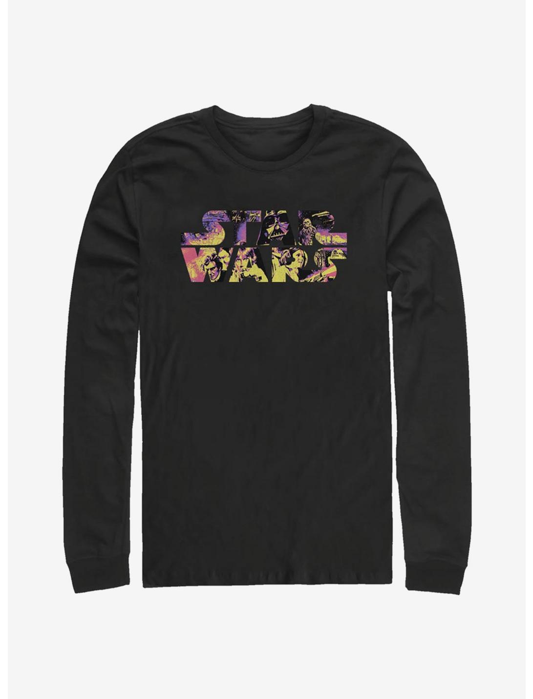 Star Wars Logo Poster Colors Long-Sleeve T-Shirt, BLACK, hi-res