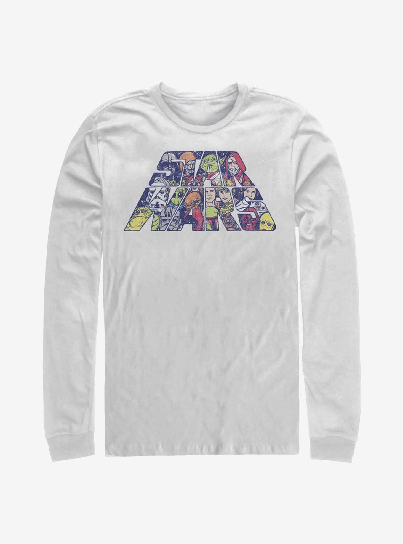 Star Wars Slant Characters Long-Sleeve T-Shirt, WHITE, hi-res