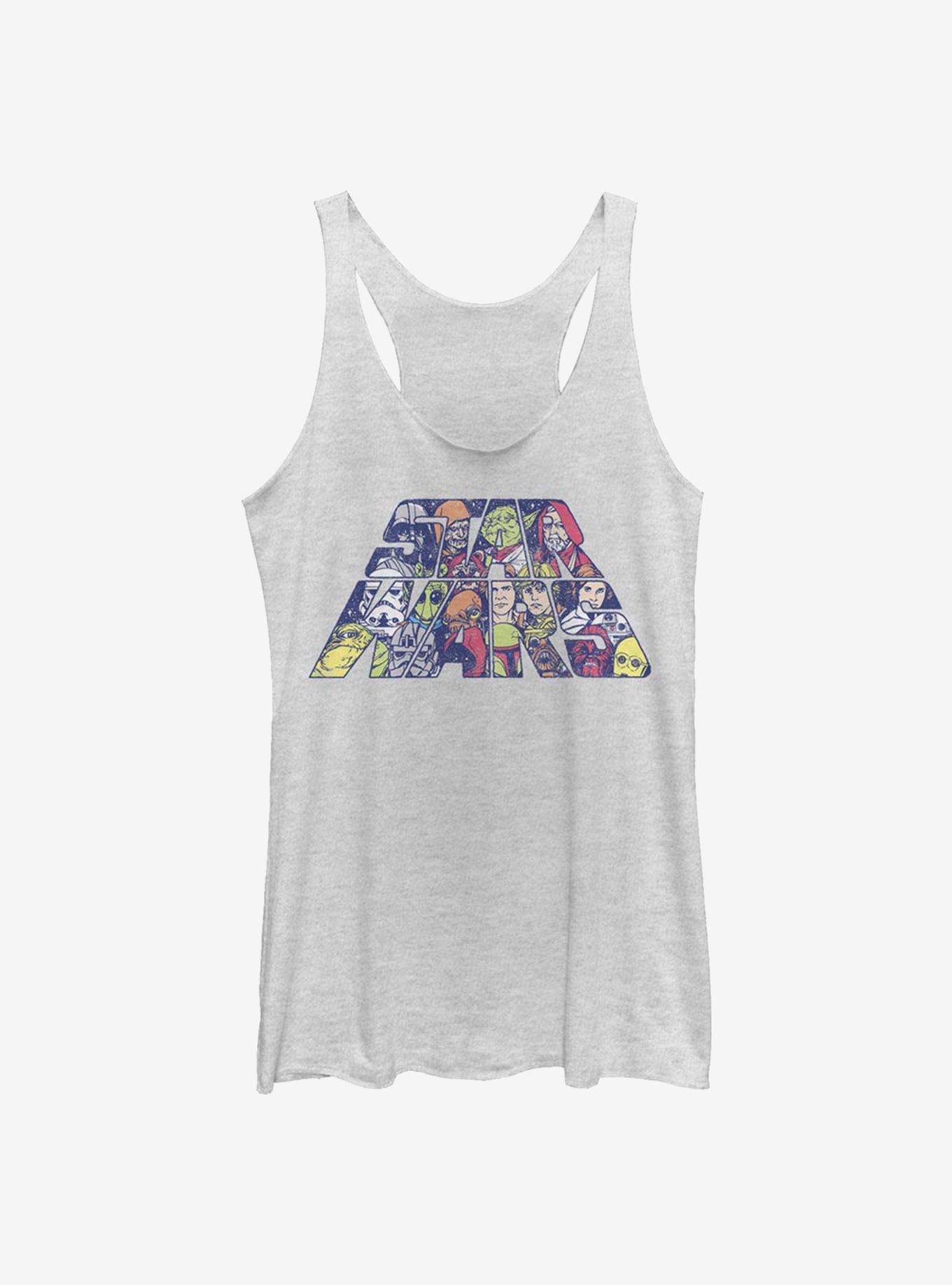 Star Wars Slant Characters Tank Top, WHITE HTR, hi-res