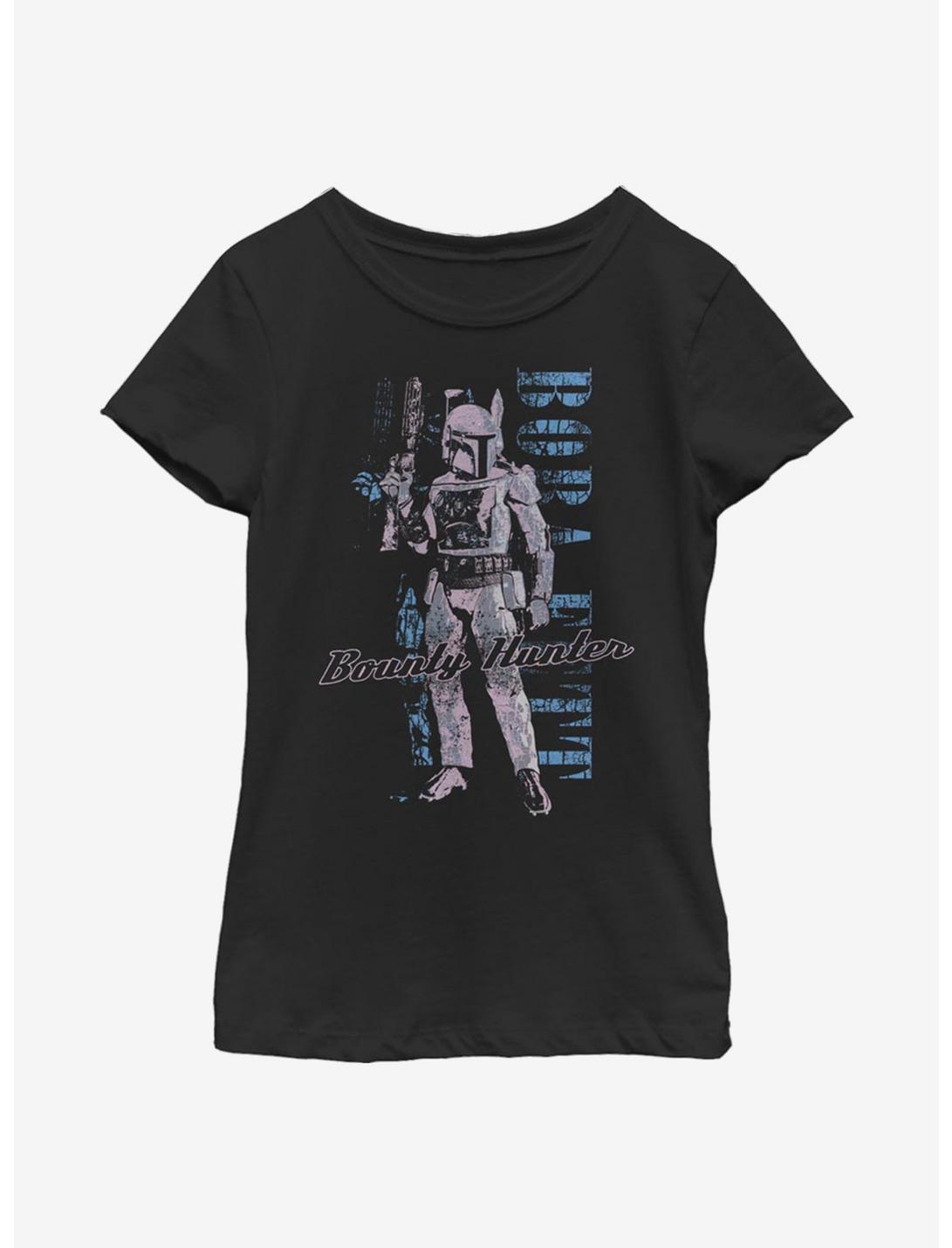 Star Wars Distressed Boba Youth Girl T-Shirt, BLACK, hi-res